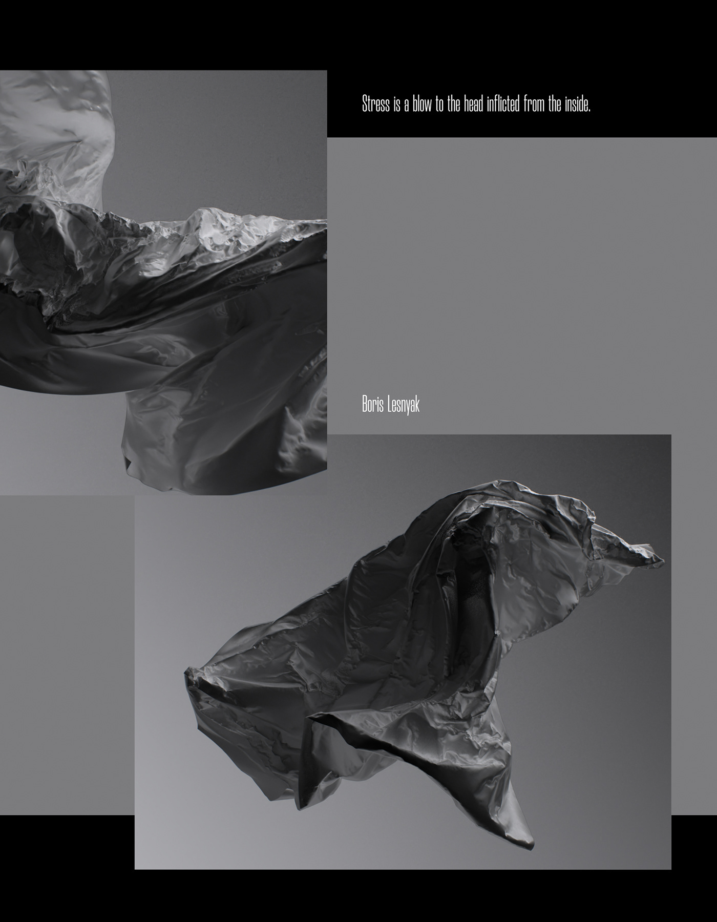 black and white CGI Clothing design Digital Art  fabric grey minimal pure simulation