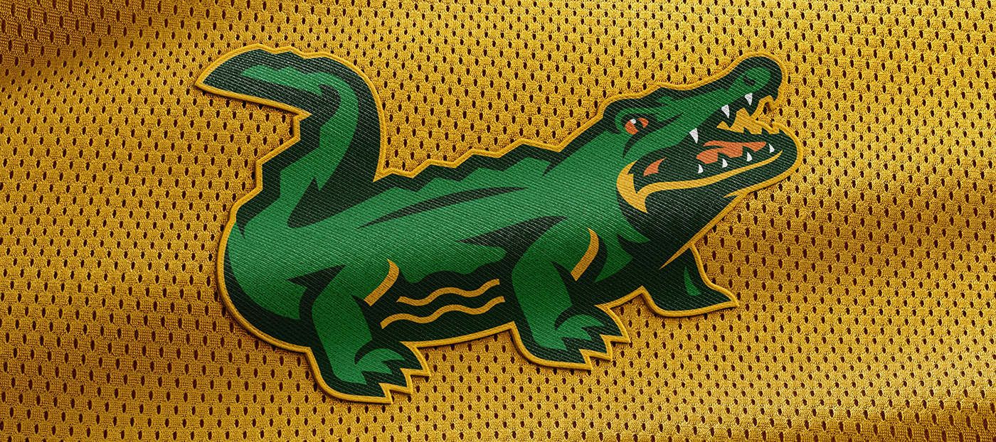 branding  sports athletics Logo Design custom type gator Mascot mascot logo brand identity Sports logo