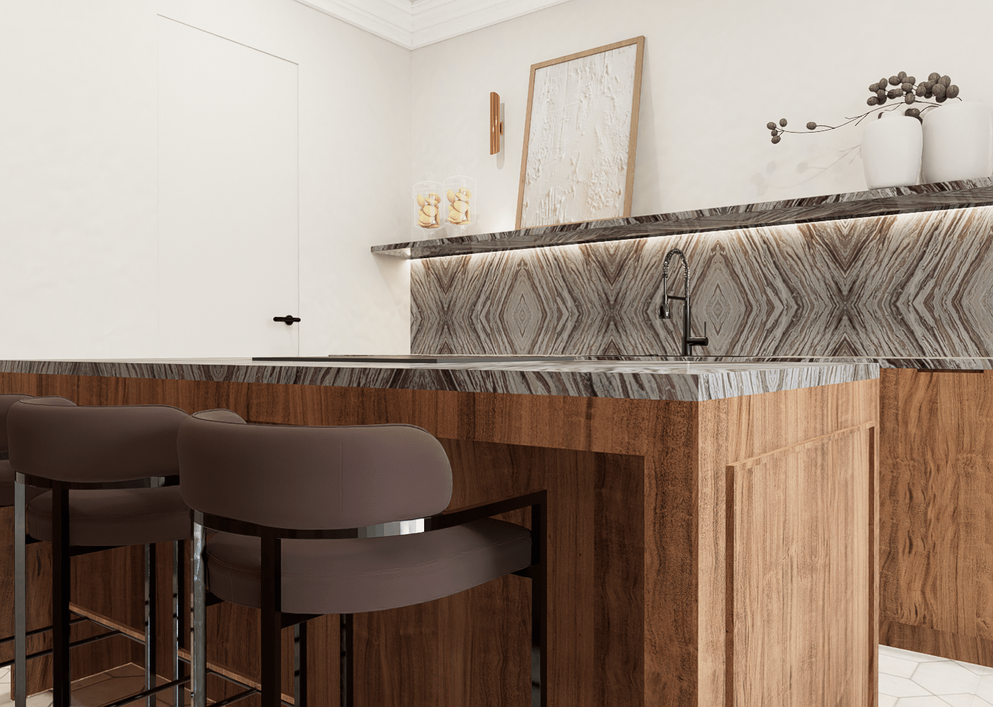 3D architecture cocina diseño kitchen modern Render visual design visualization
