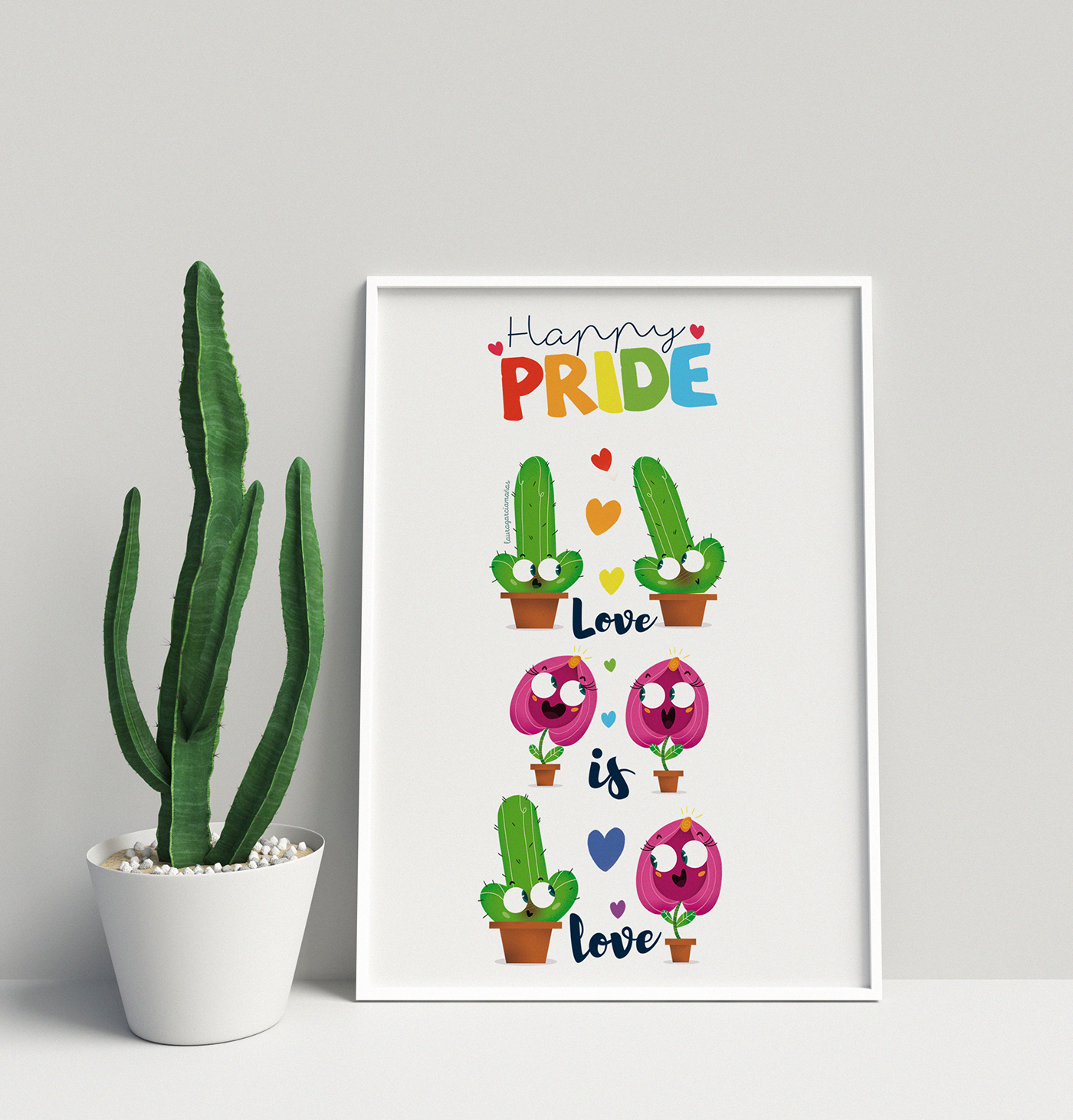 gay ilustracion pride cactus flor