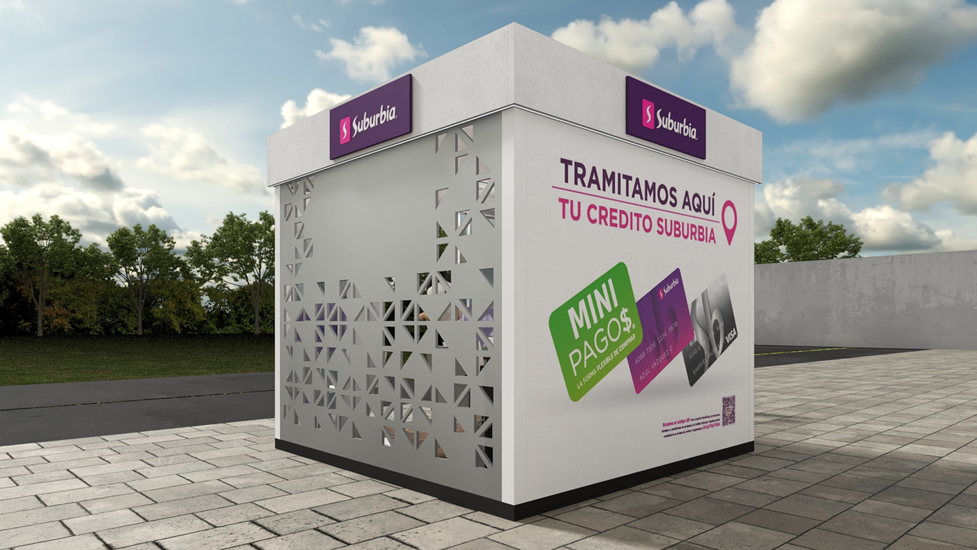 Render suburbia booth Stand design