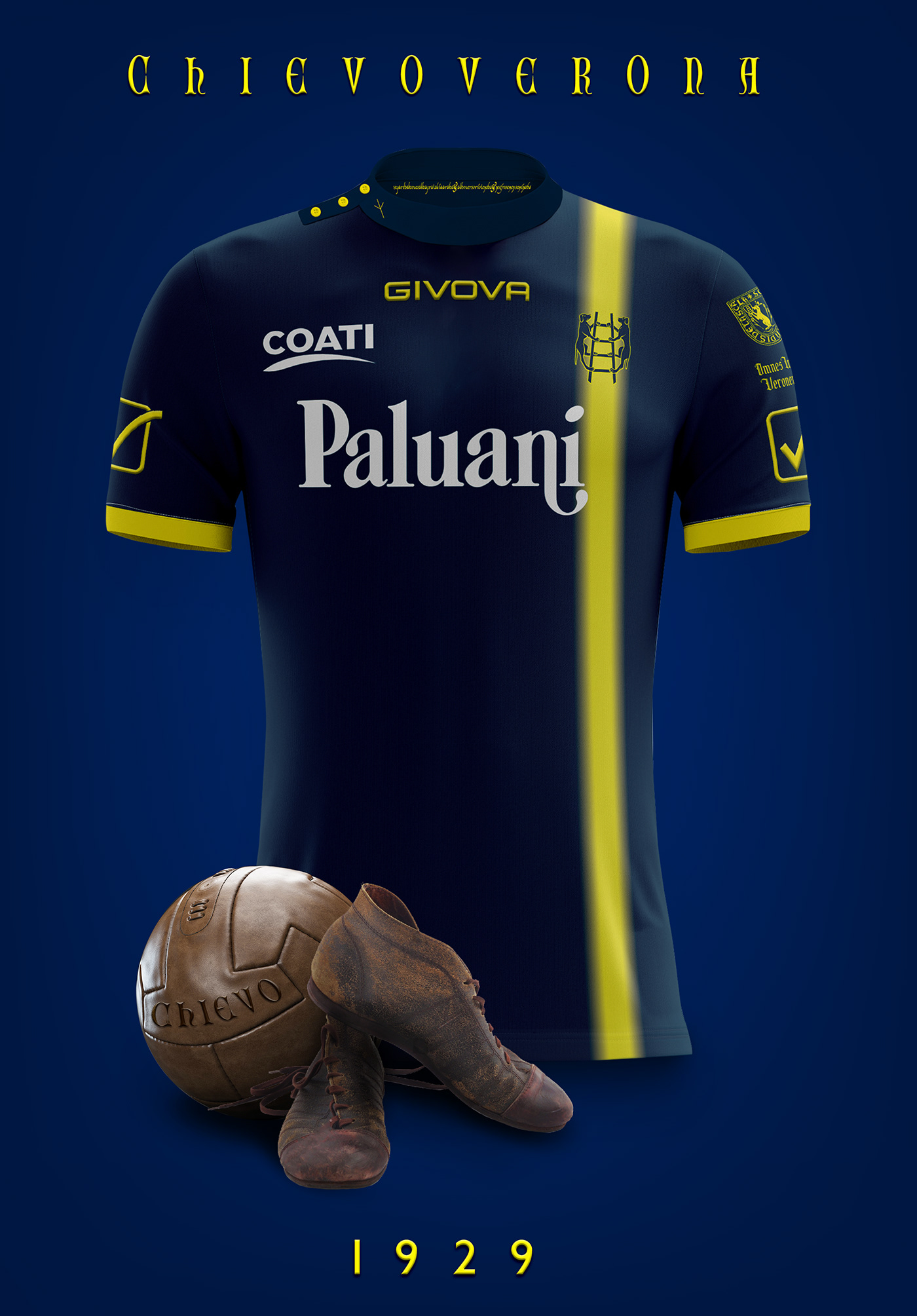 rendering 3D soccer chievoverona Zbrush photoshop branding  kit team chievo
