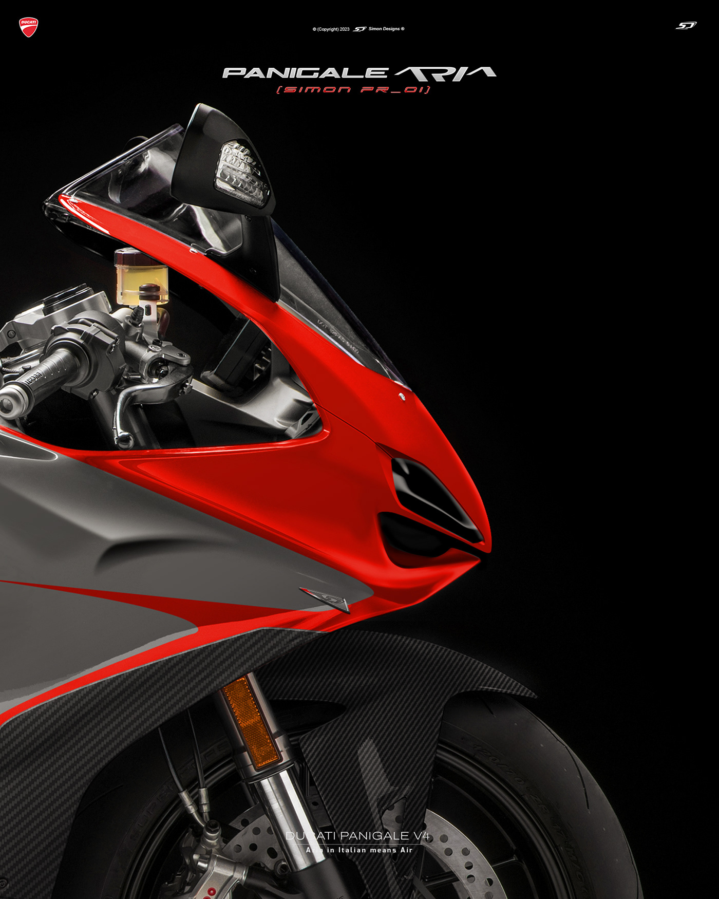 Simon Designs designer motorcycle art Ducati ducari panigale aria Ducati Panigale panigale aria