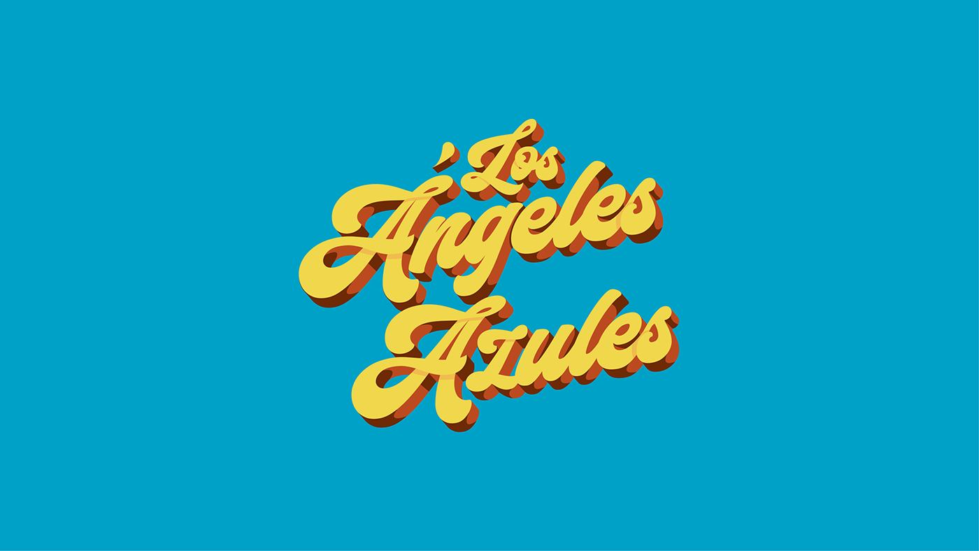 angels concert poster feathers lettering Los Angeles Azules pattern poster