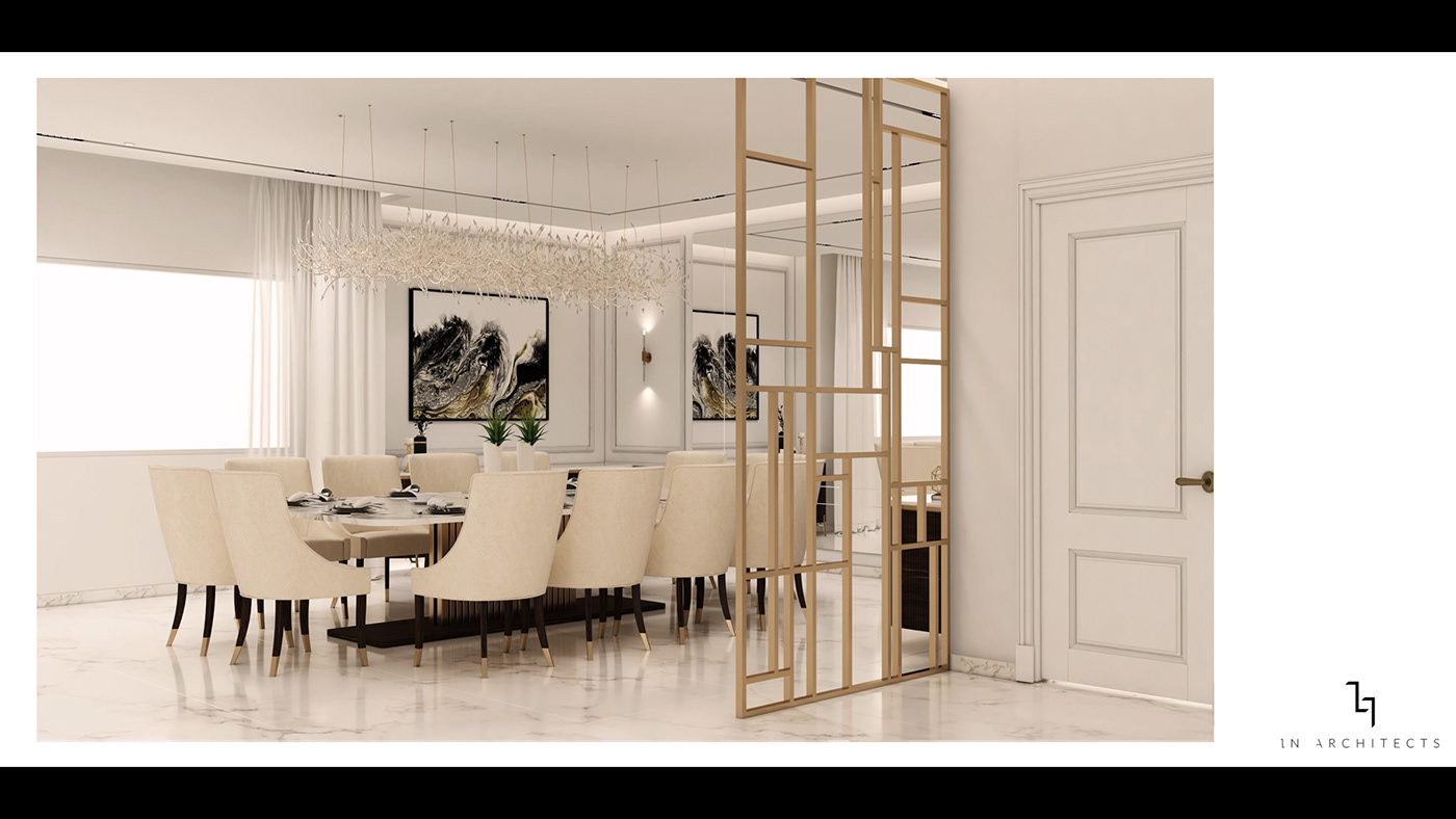 3D architecture Interior interior design  modern neoclassic Render