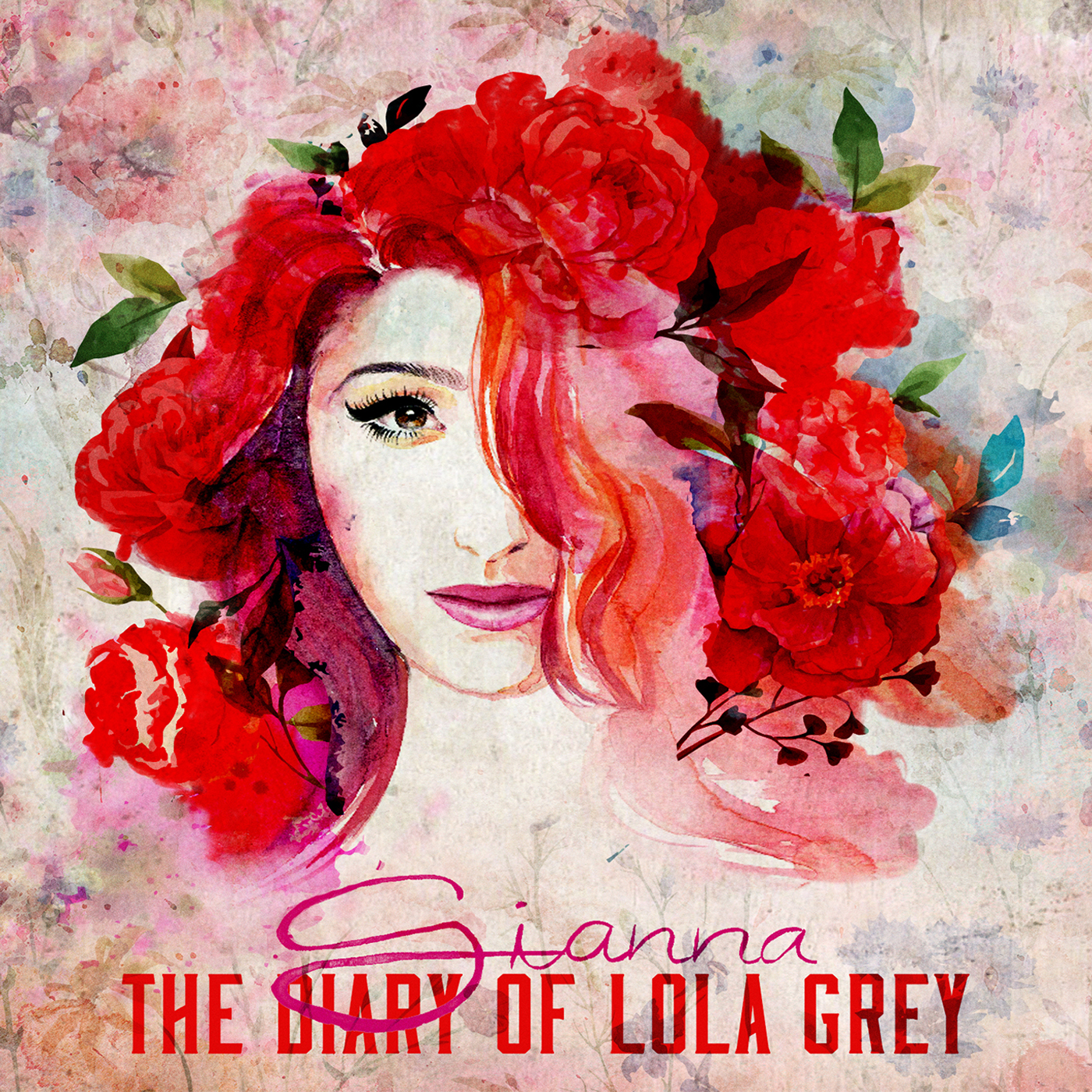 gianna The Diary Of lola grey draw Album cover Flowers photo manipulation mixed media