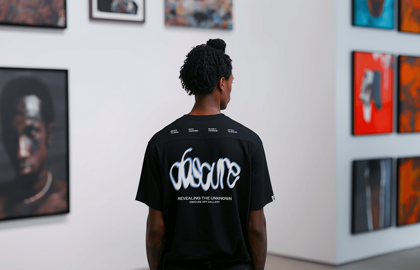 Obscure Art Gallery Visual Identity Design  T-shirt Design
