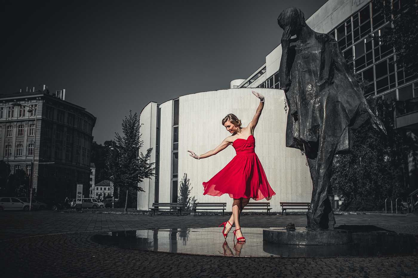 Dancing lady in the Brno city 