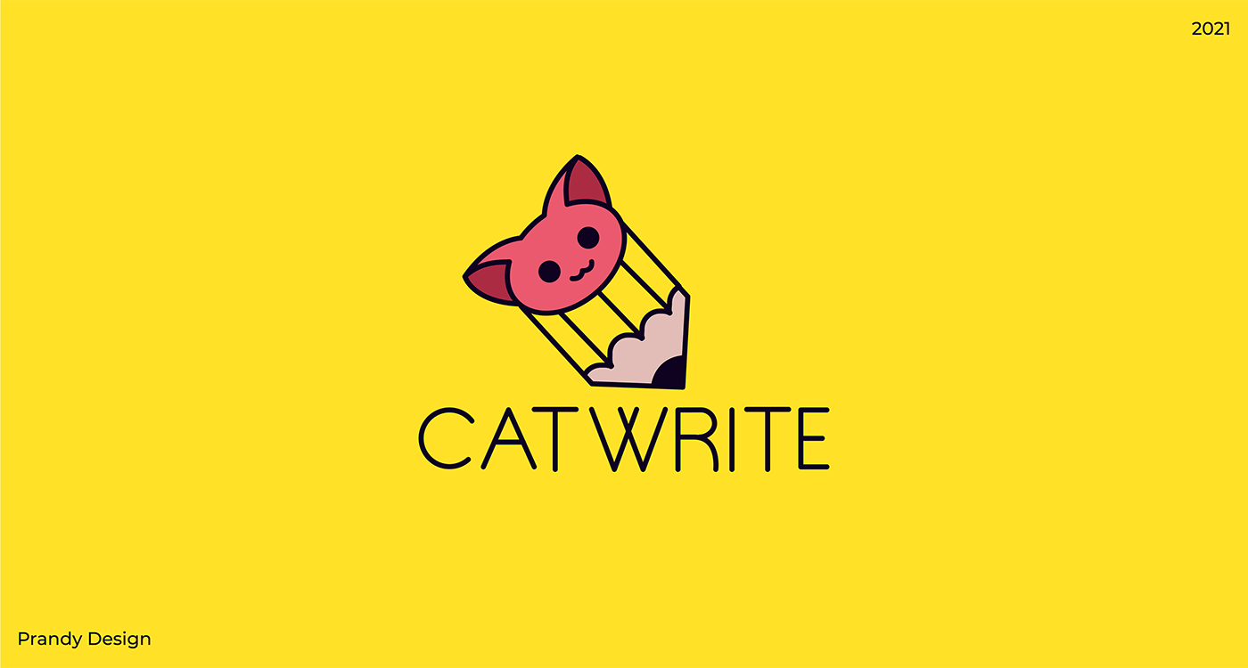 animal Cat creativo Gato ilustrator logo minimalist Minimalista briefcase portafolio