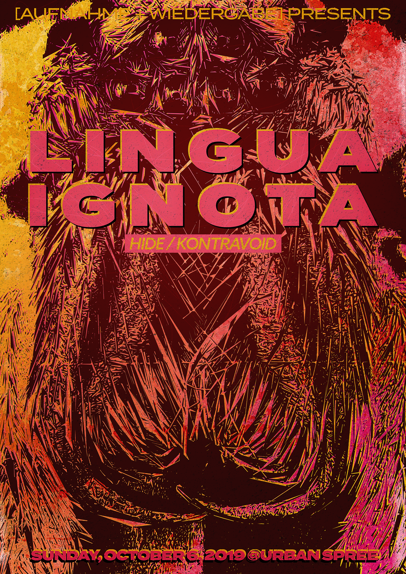 Lingua Ignota spider noise music music poster berlin Urban Spree music poster