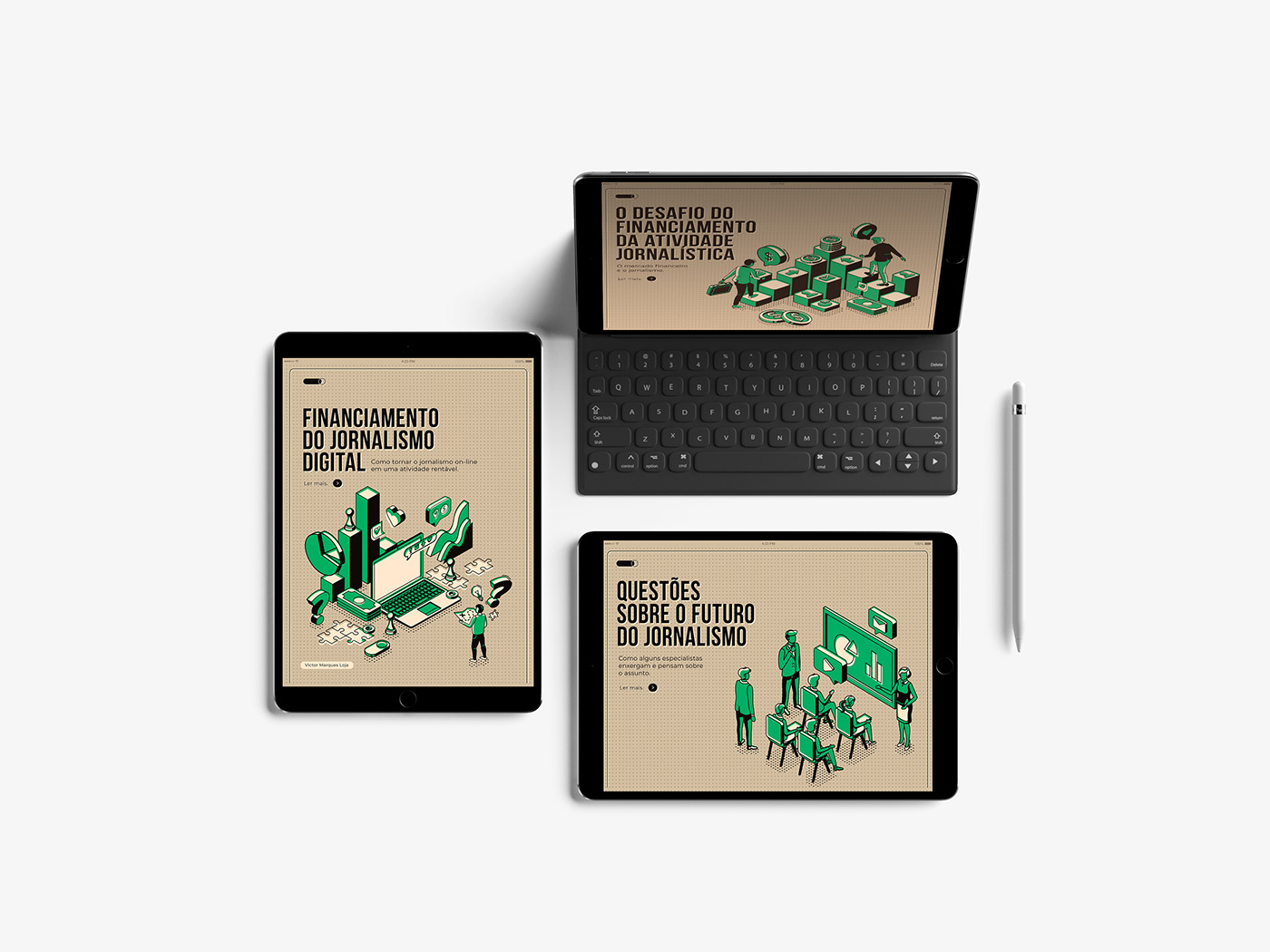 illustrations Cover E-Book jornalism e-book digital iPad smartphone THEMES financing cover