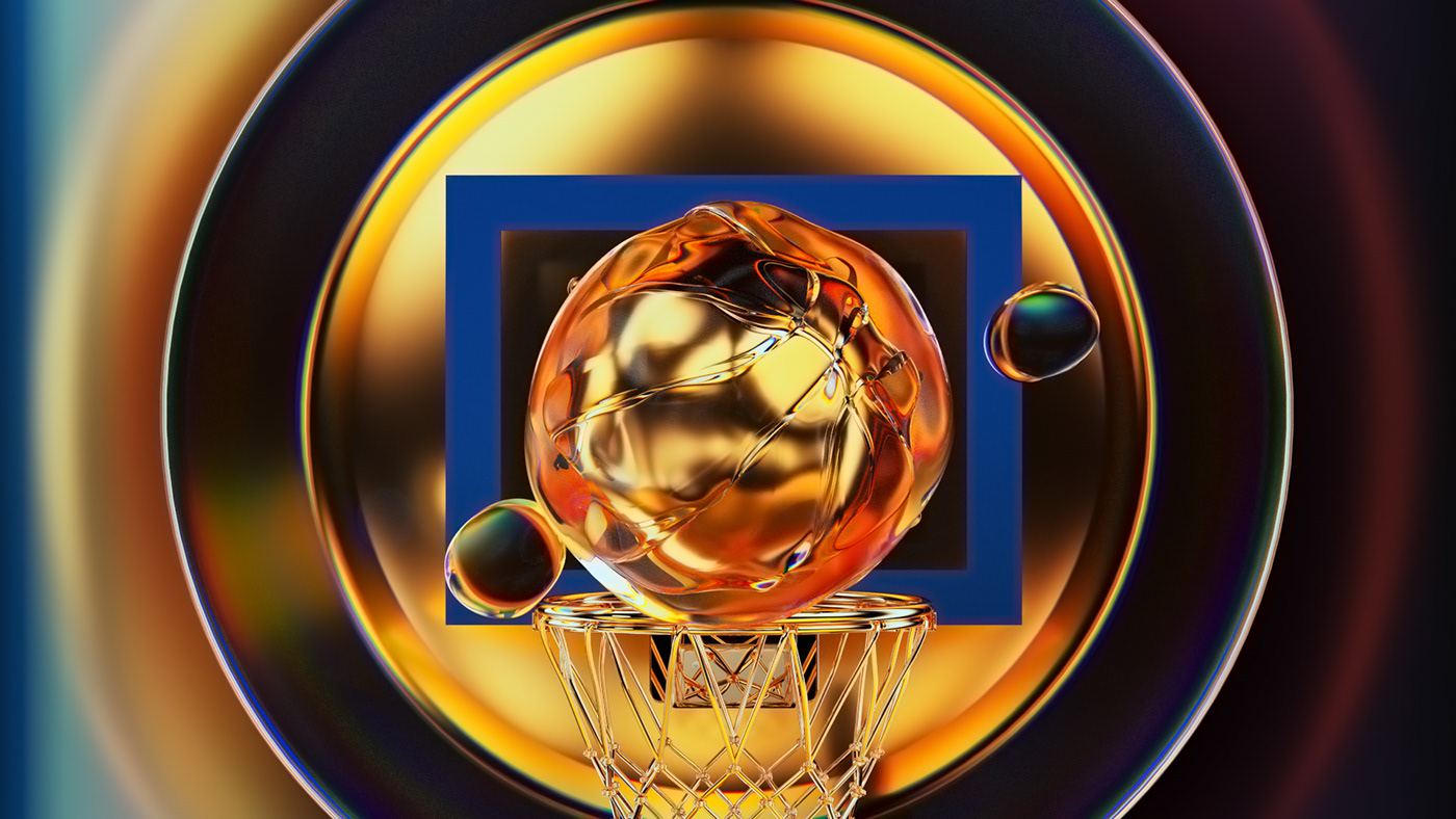 basketball NBA sport 3D CGI Cognac hennessy art direction  design