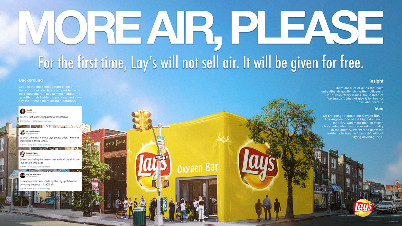 Advertising  air bar chips lay's oxigen