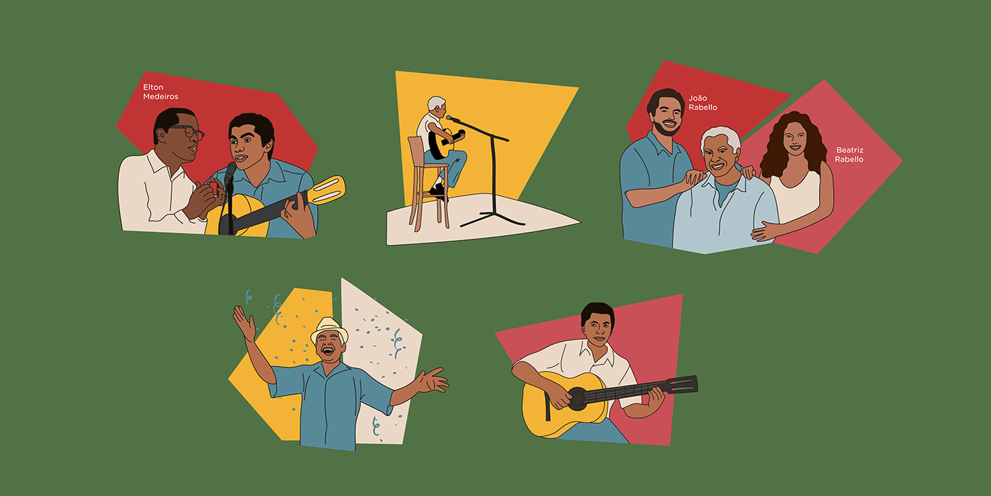 Caetano Veloso Clube da Esquina Gilberto Gil Ilustração Milton Nascimento MPB musica Paulinho da Viola tropicalia Brasil