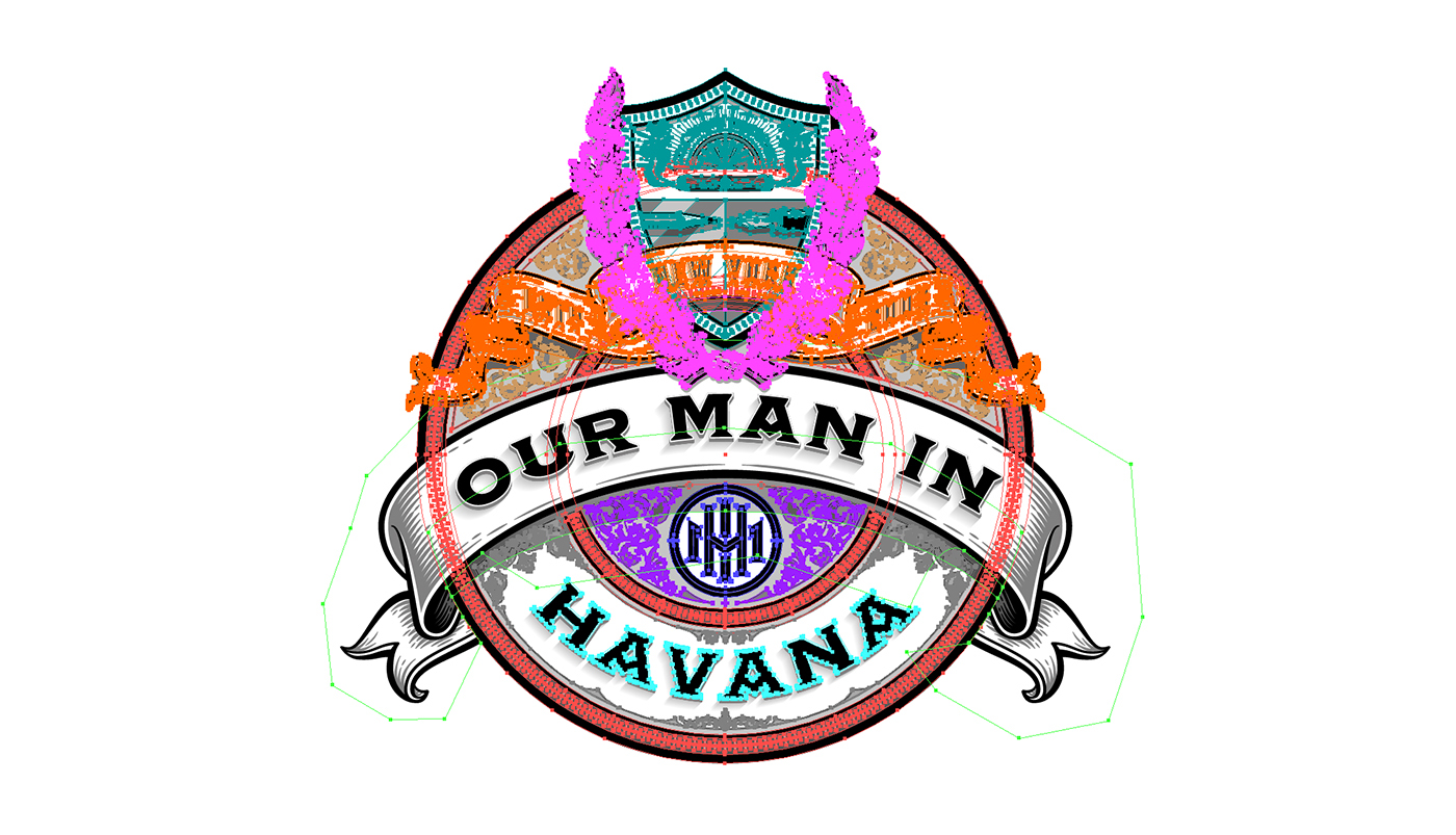 logo crest vintage flourishes ornament texture banner scroll roundel havana