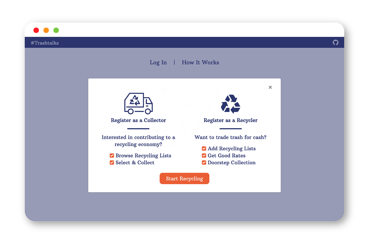 recycling web development  Website