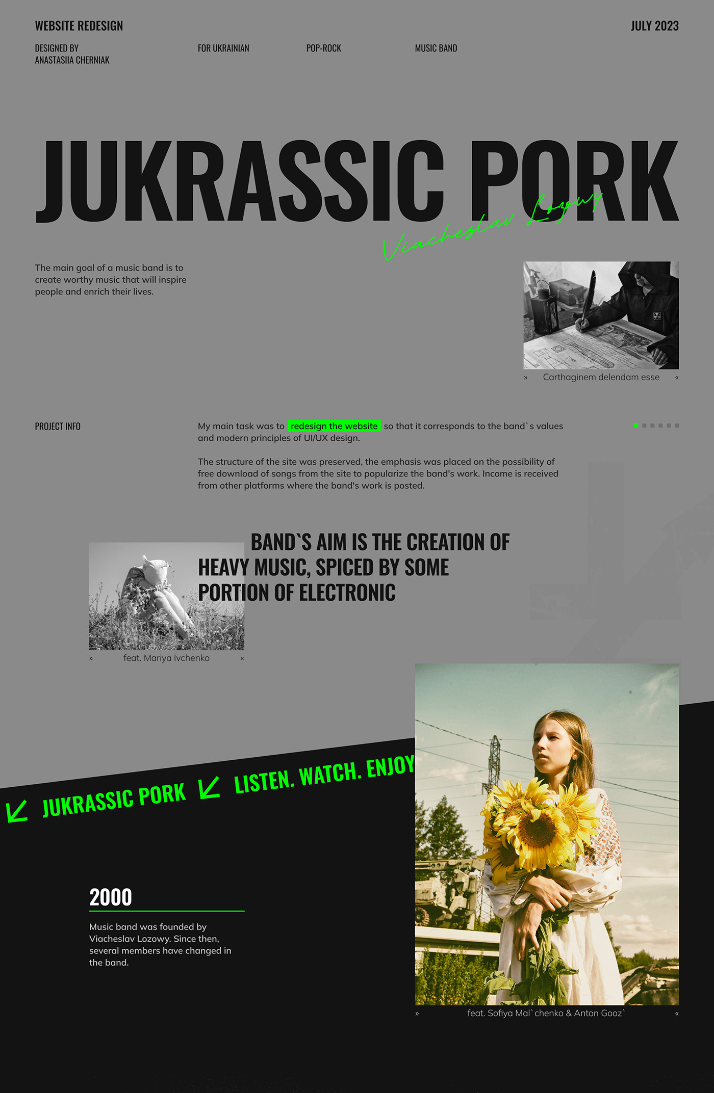 music music band Pop-rock redesign rock UI UX design Web Design  Website