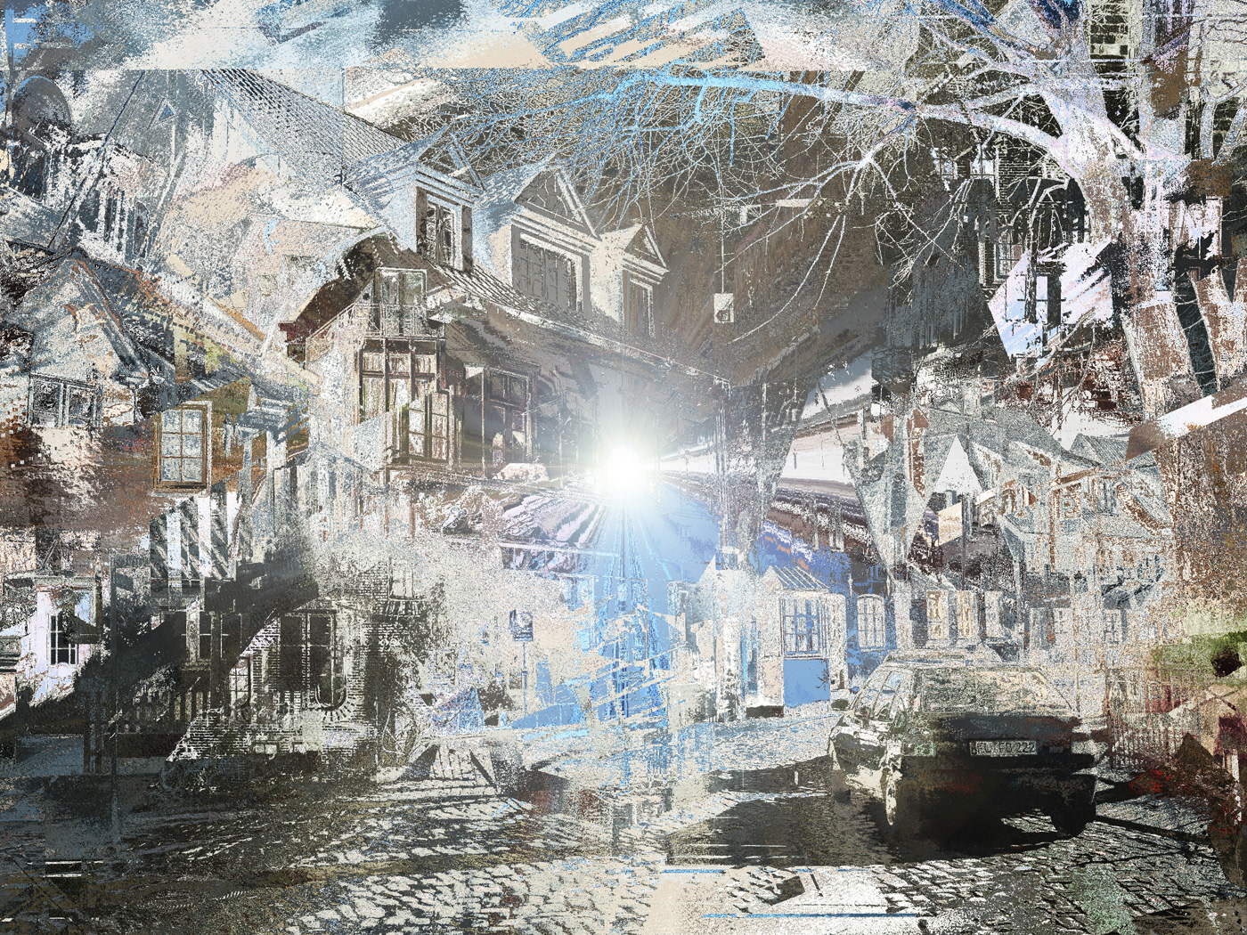 Lo-fi multiple exposure collage Glitch experimental germany Flensburg filter stamp effect