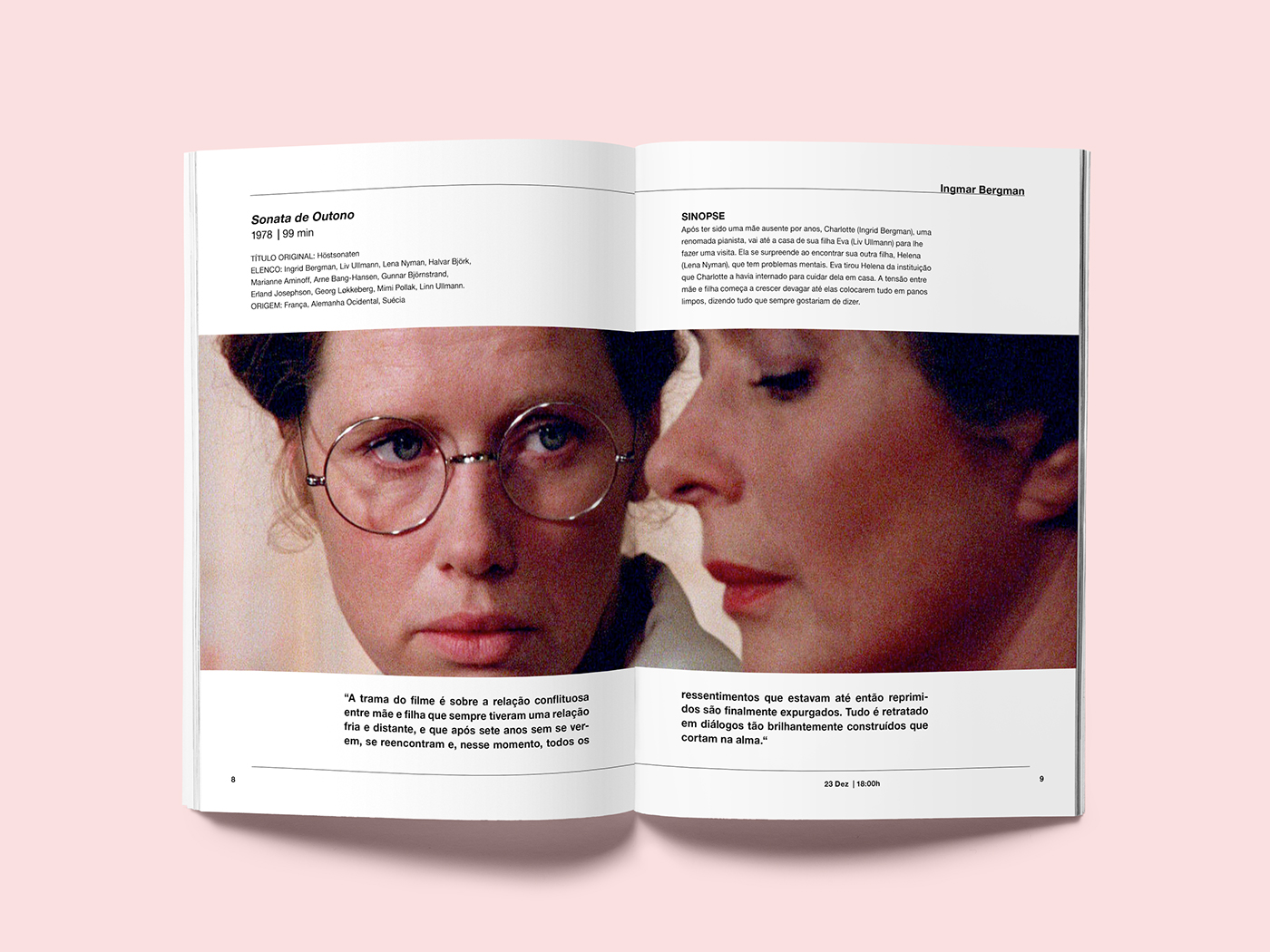 leaflet design brochure typesetting print antonioni bergman Cinema filmography Layout Design Poster Design
