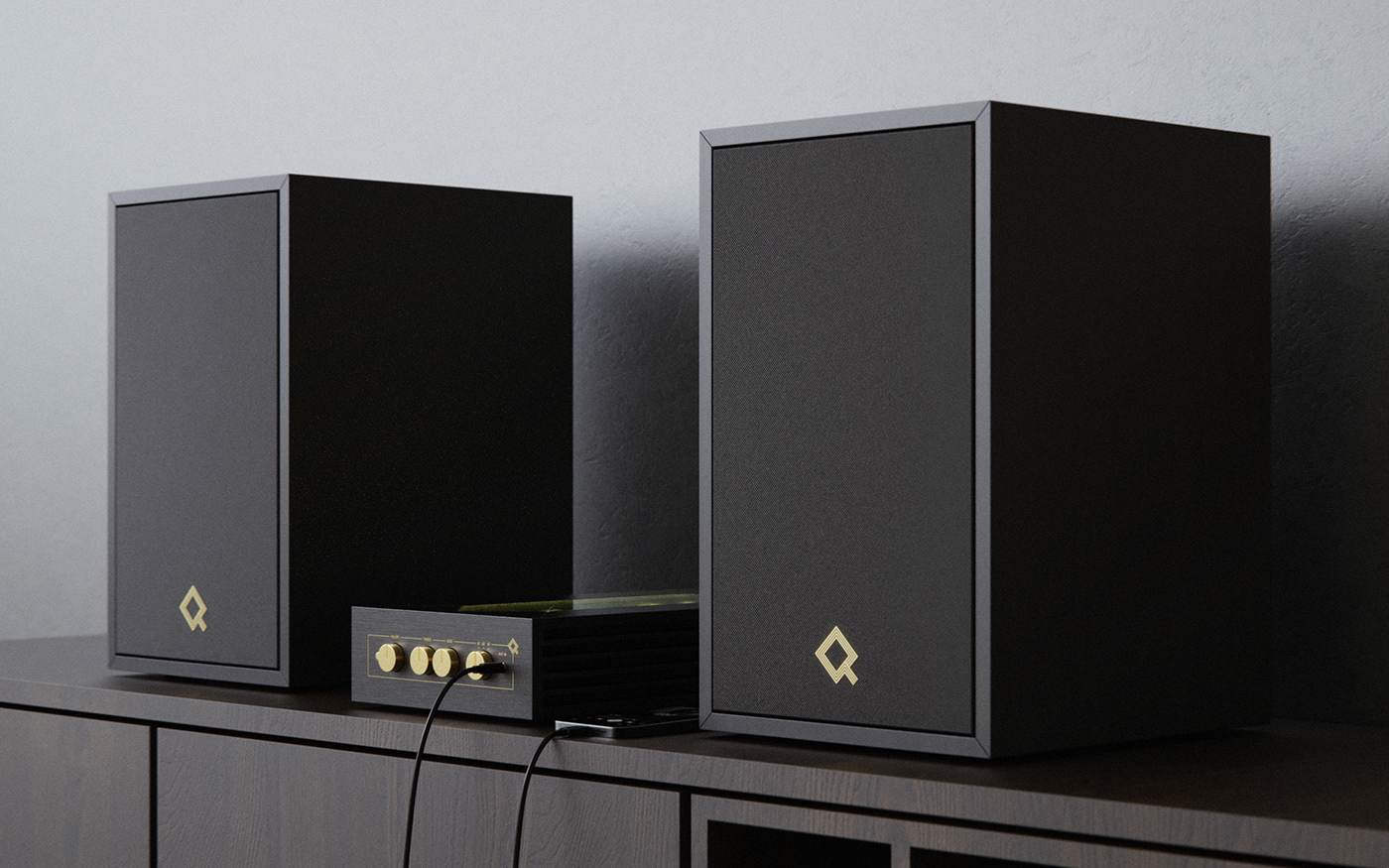 amplifier concept industrial design  product product design  qvarta speaker ukraine minimal free