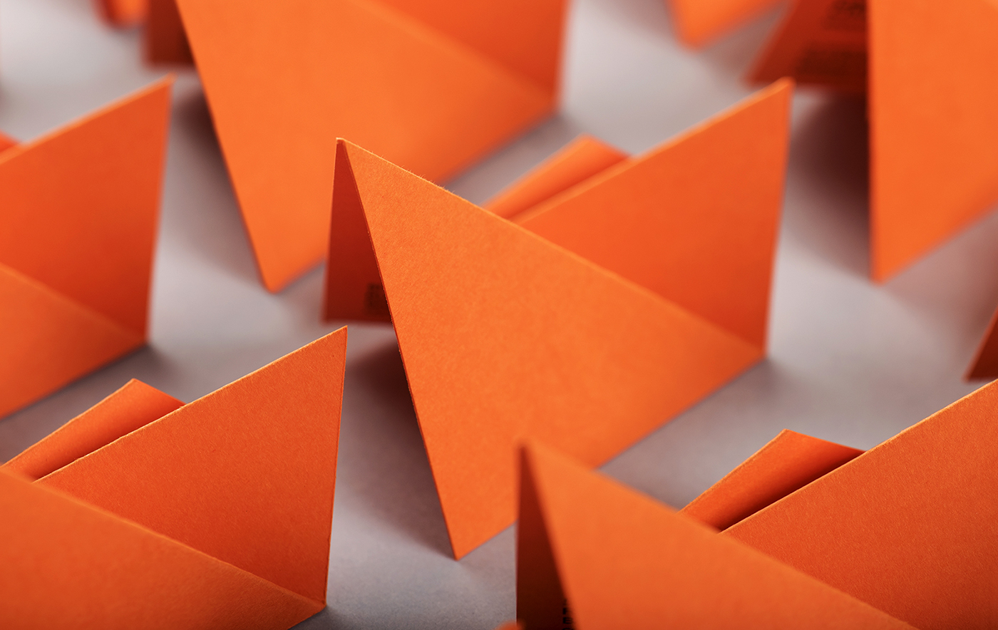 Web Responsive simple minimal origami  fold Stationery muram   orange craft