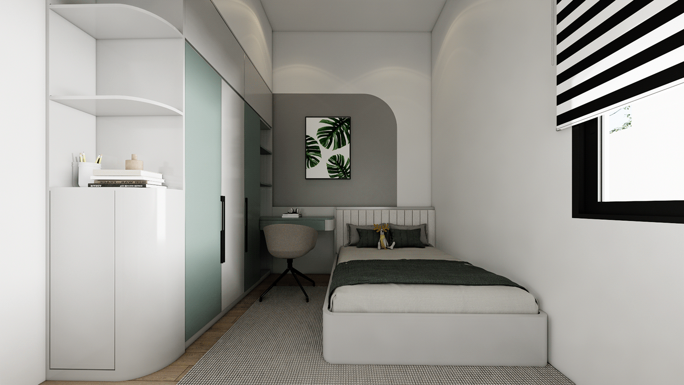 Interior architecture 3D modern design