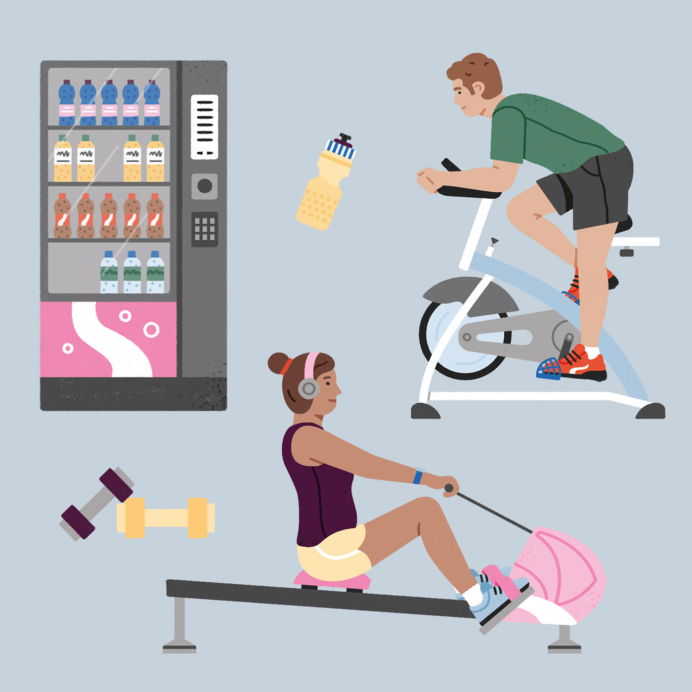 gym workout fitness sport ILLUSTRATION  photoshop Procreate editorial Editorial Illustration Fitness Studio