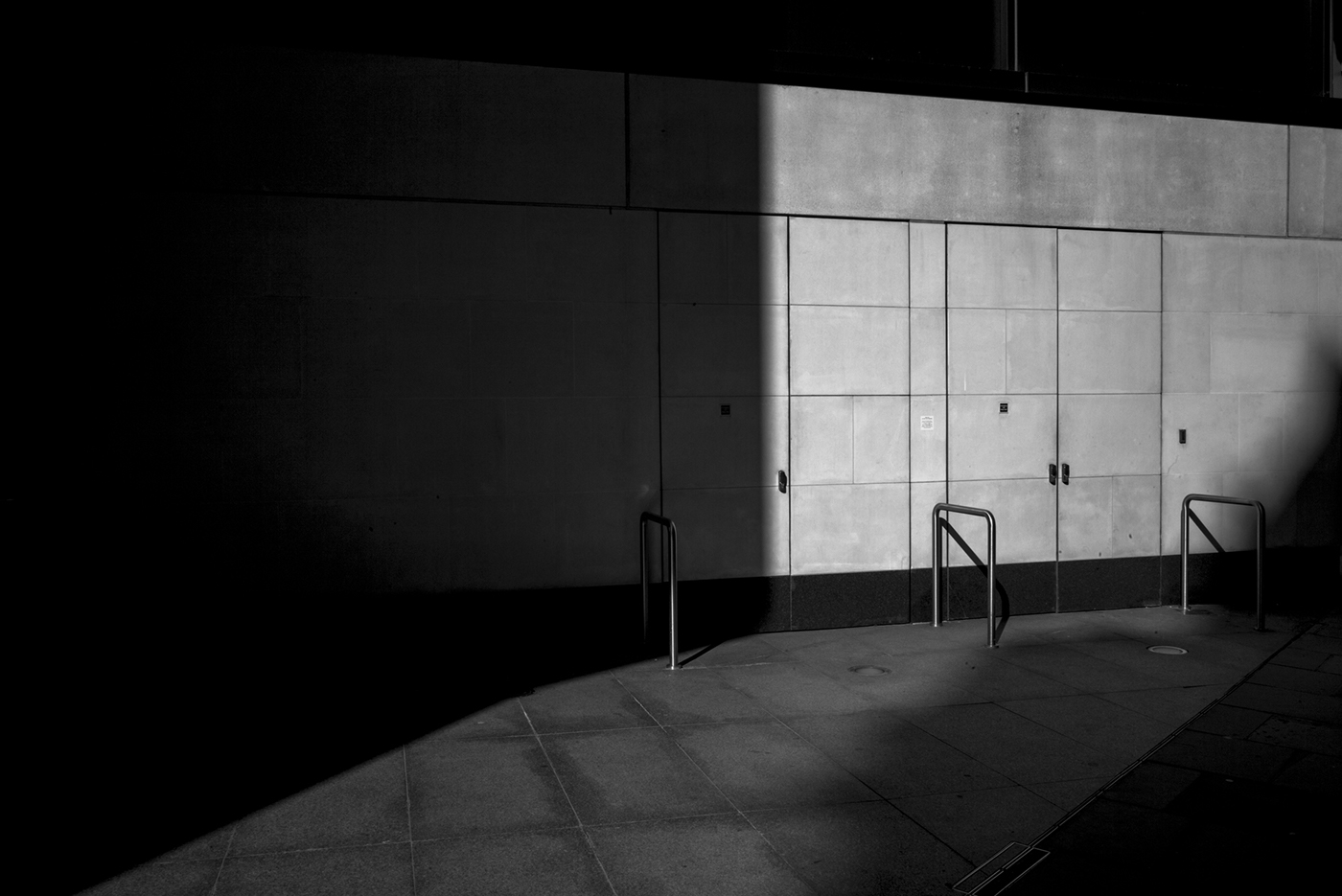 black and white fragments city Urban modern architecture light shadow