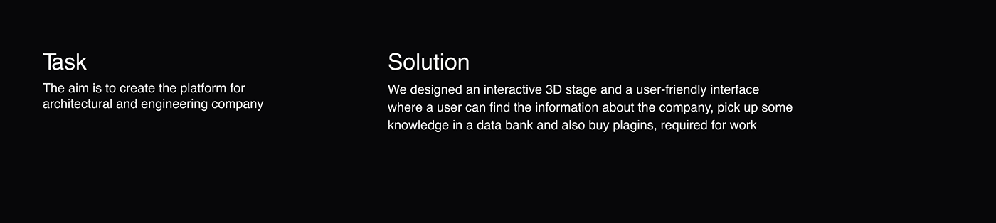 3D architecture black creative modern typography   UI ux visualization Web Design 