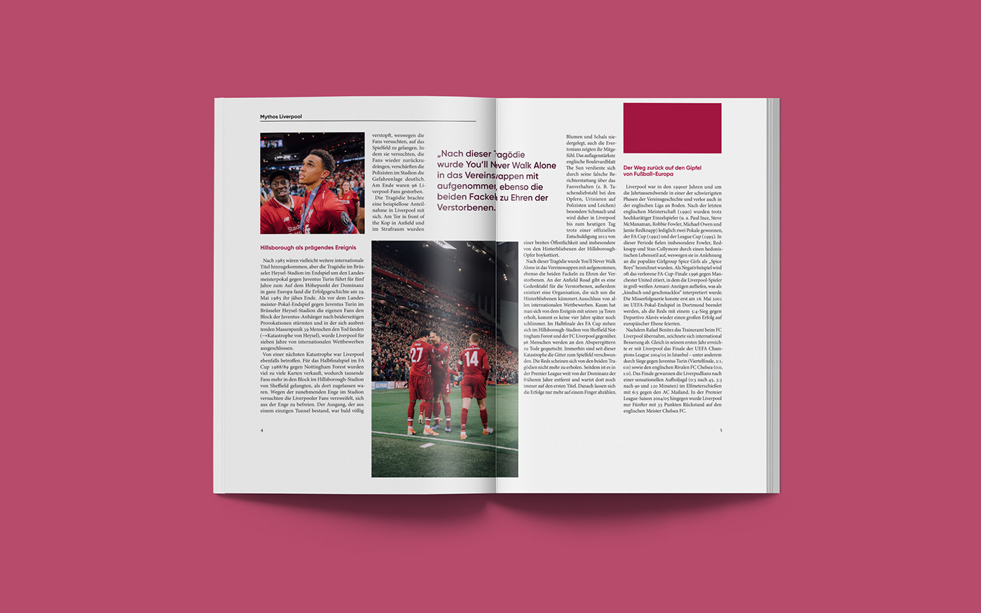 deisgn editorial football club Layout Liverpool magazine