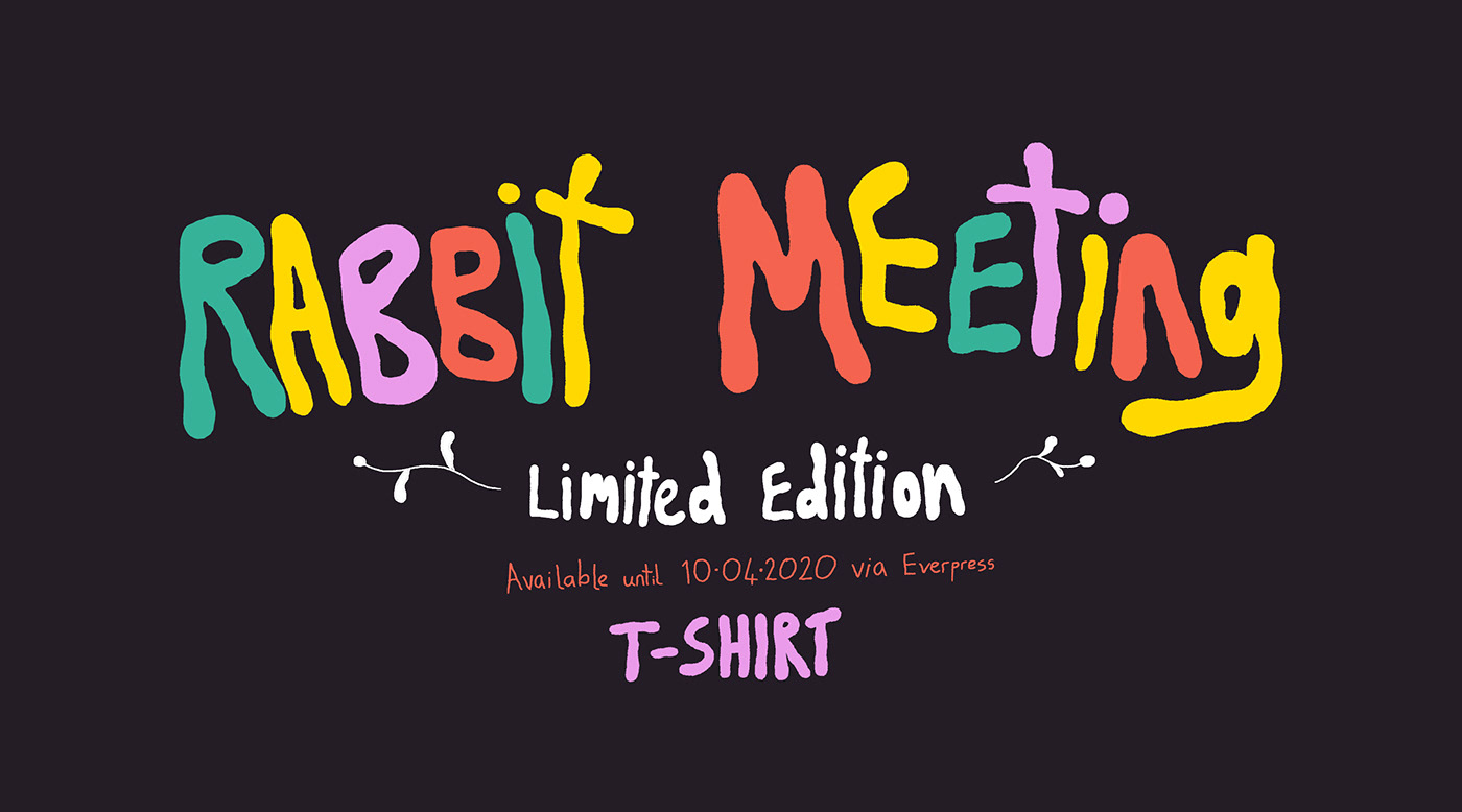 campaign Character design  colour digital Drawing  everpress ILLUSTRATION  meeting rabbit t-shirt