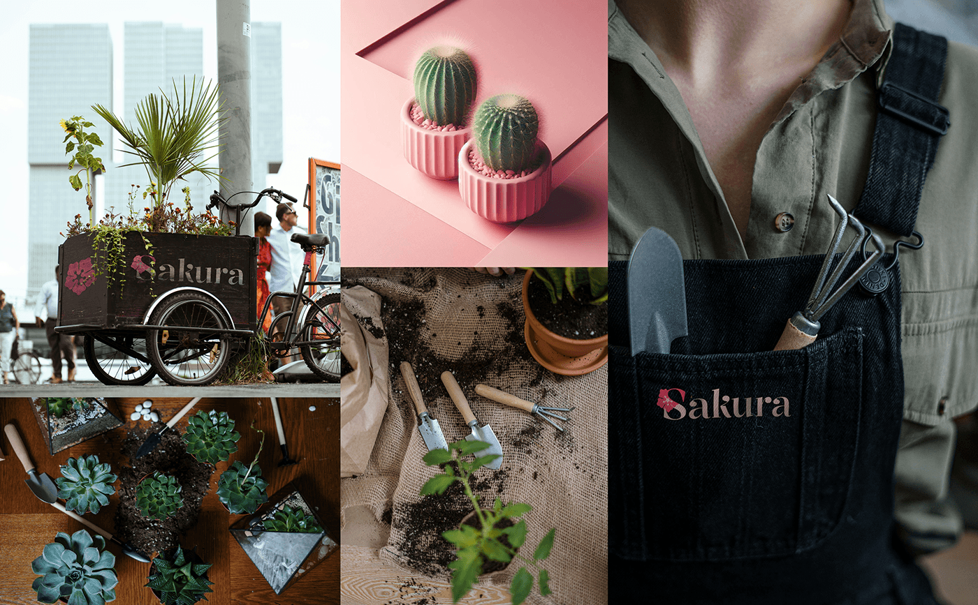 rebranding brand identity Vivero uruguay Colonia pink sakura plants gardening Flowers