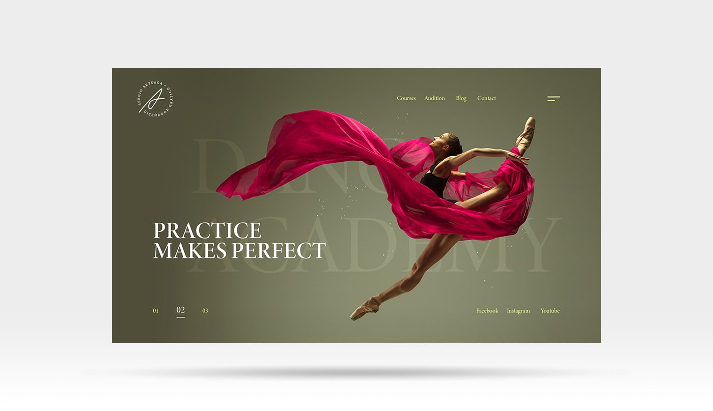 academy ballet DANCE   interaction Interface jump school Webdesign webpage Website