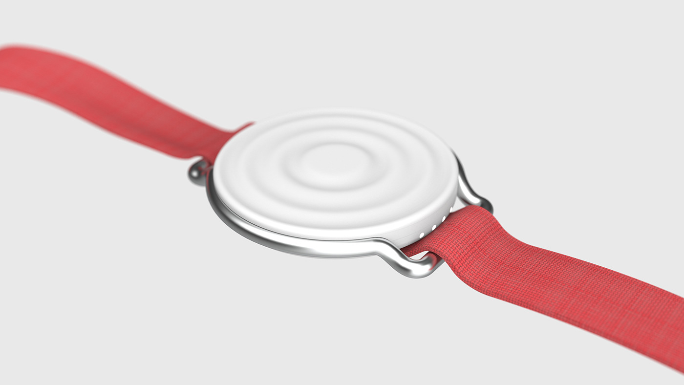 calm concept design minimal product product design  Render smartwatch Sos Wearable