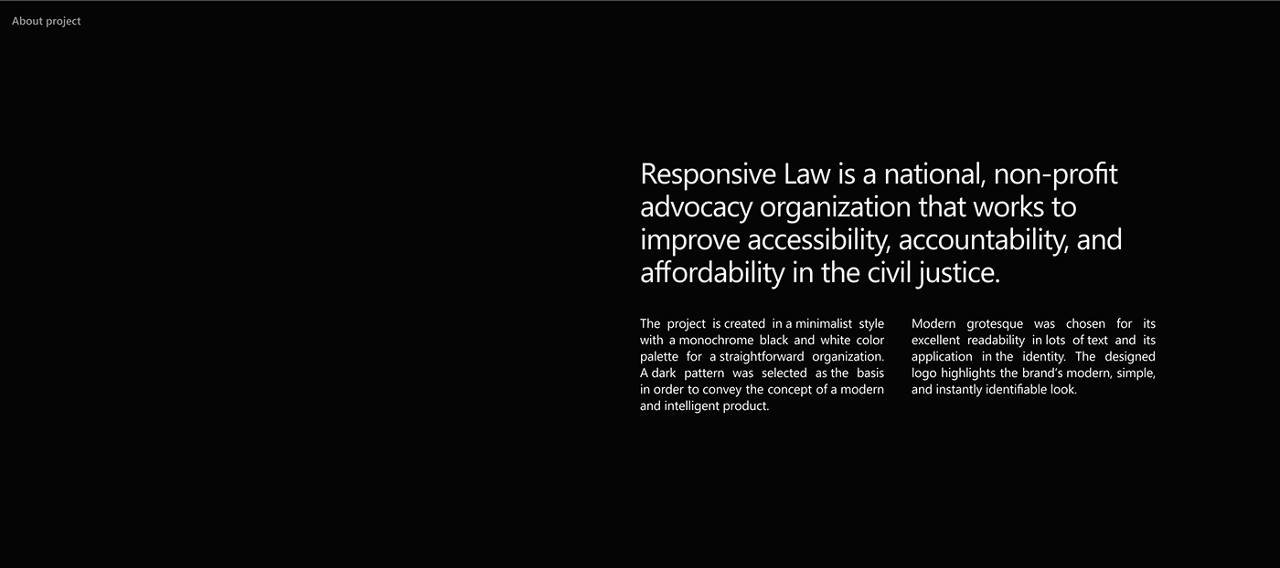 law firm corporate Website UI/UX ui design brand identity logo minimal dark