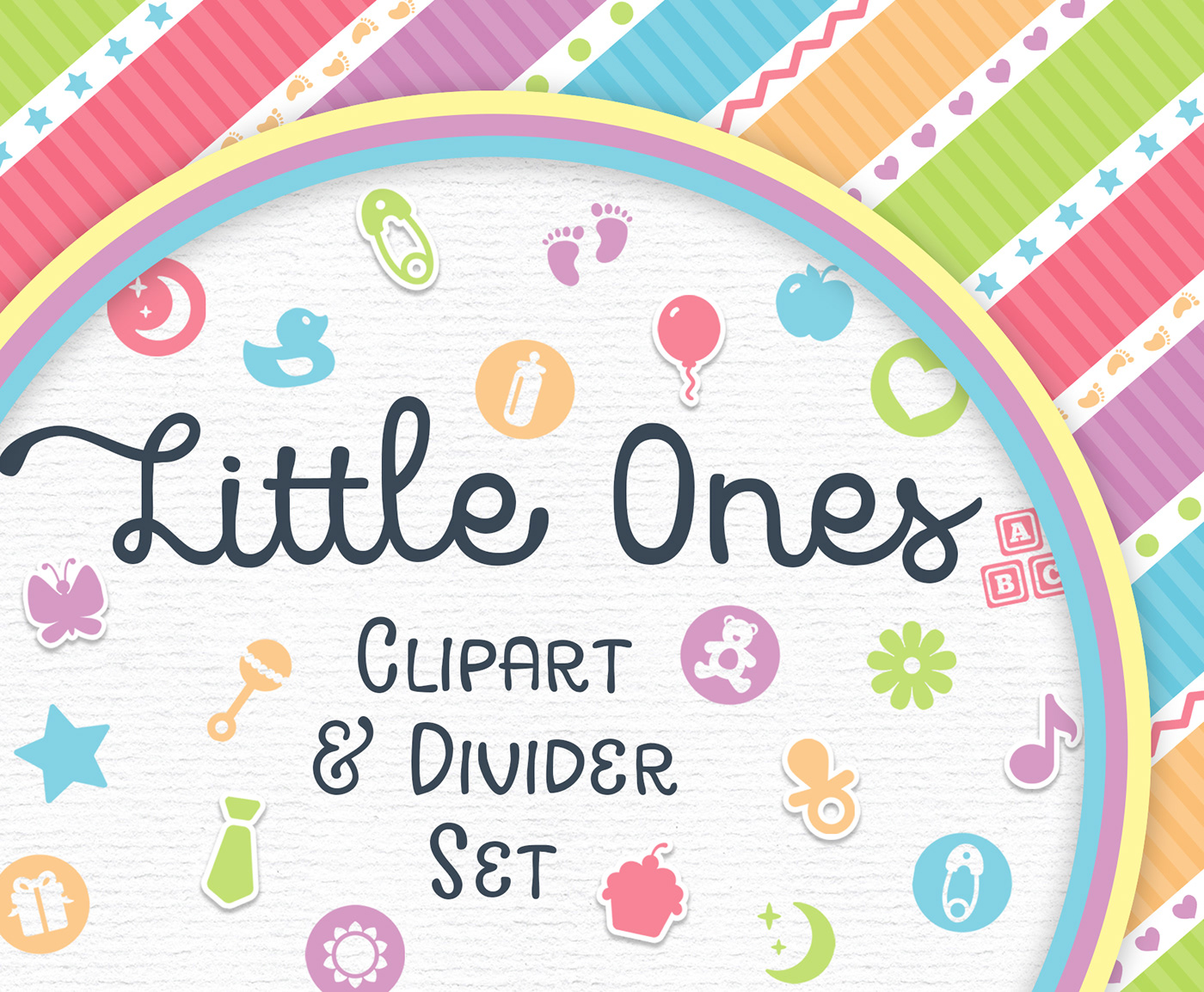 nursery clipart baby clipart Children Clipart nursery wall art icons dividers nursery pastel
