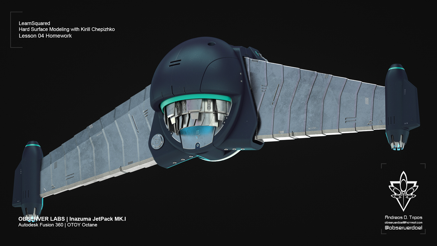 jetpack 3D concept HardSurface tech mech Jet engine