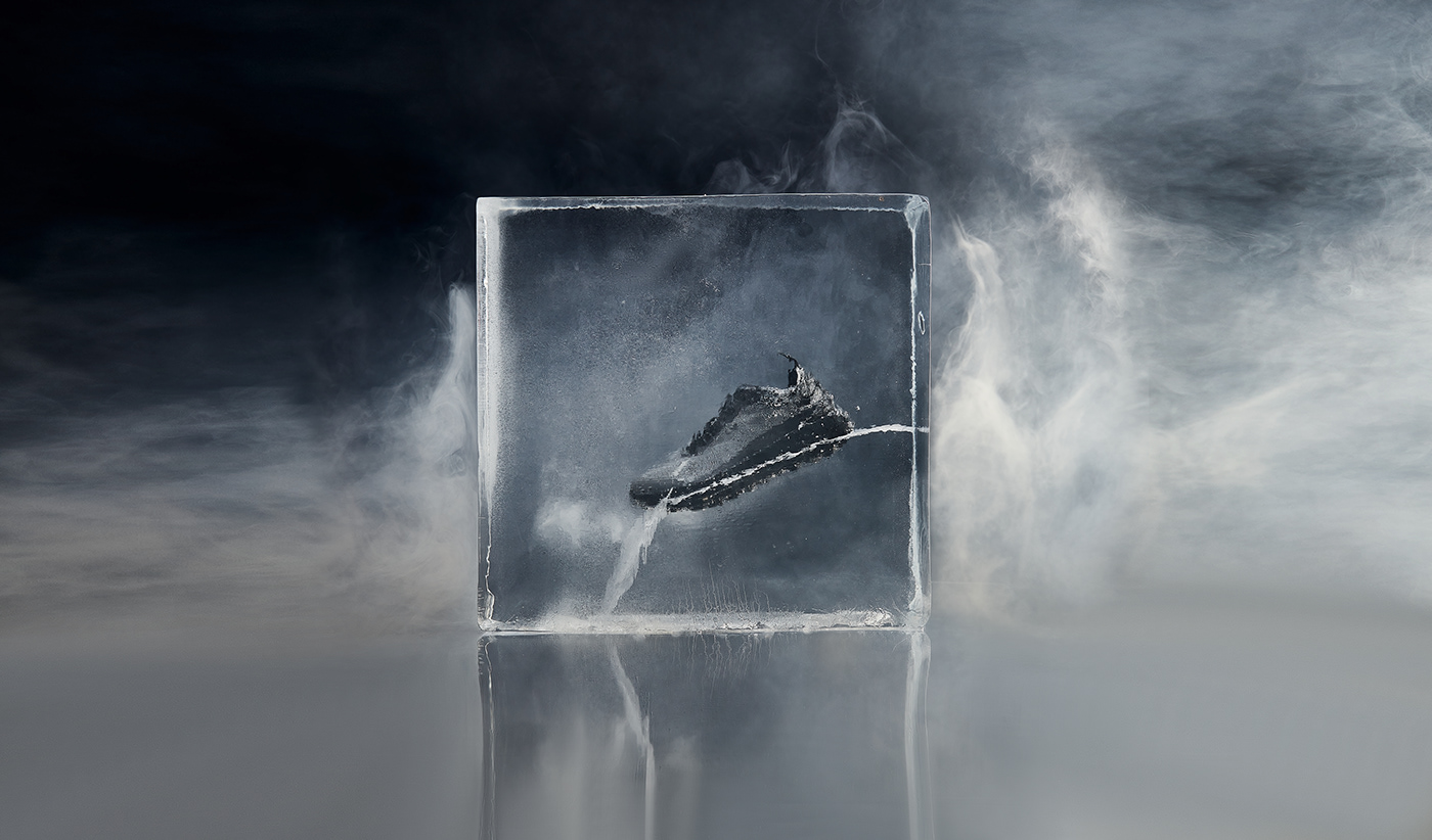 footweardesign frozen ice Icecube productphotography run running runningshoes shoes trailrunning