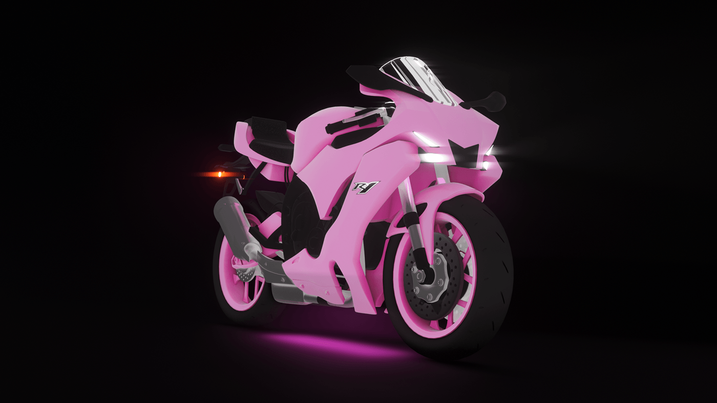 blender motorcycle Bike R1 superbike motorbike pink yamaha YamahaR1