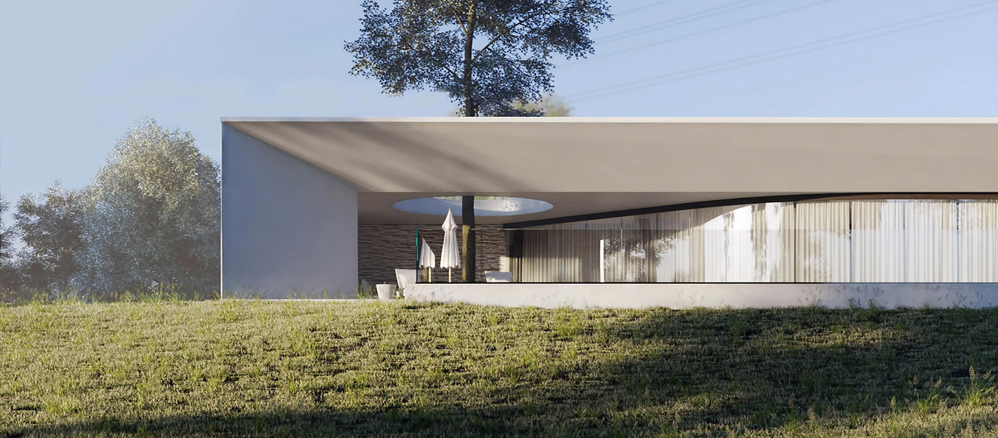 architecture design DUSK exterior realstic Render Sunny Villa visualization