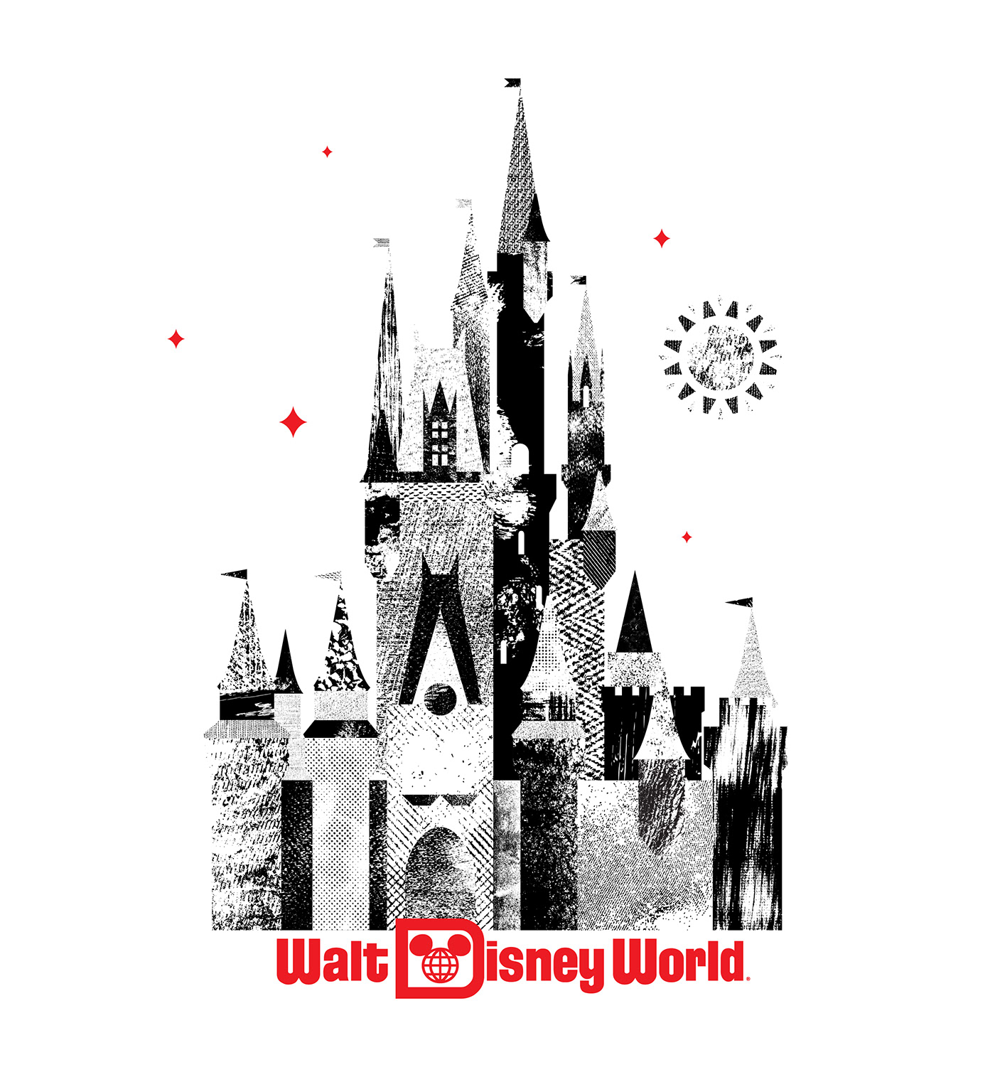 disney Walt Disney World Walt Disney cinderella Castle Sun apparel shirt texture florida