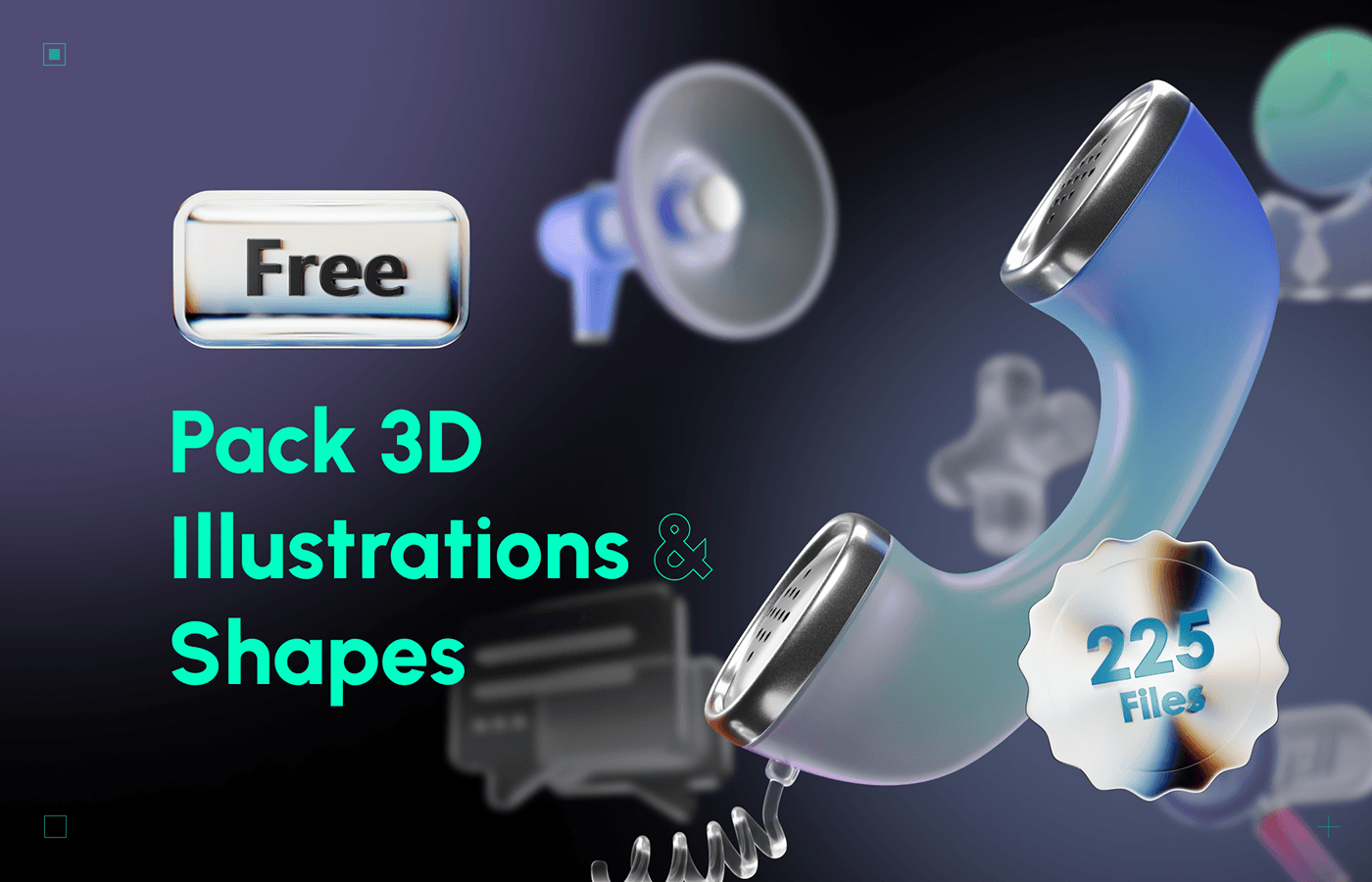 3D free ILLUSTRATION  shapes UI/UX design designer glass 3d modeling Figma