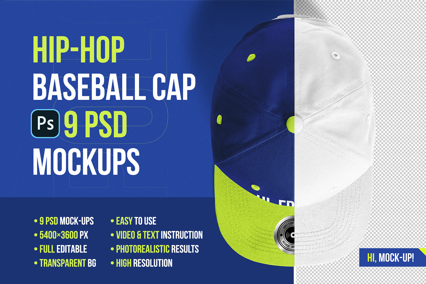 Mockup mock-up mockups mock-ups baseball cap hip hop apparel branding 