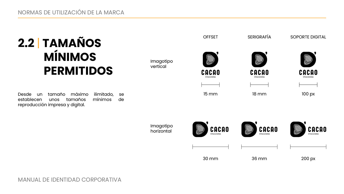 Cocoa corporativa D' Cacao identidad imagotipo logo manual marca