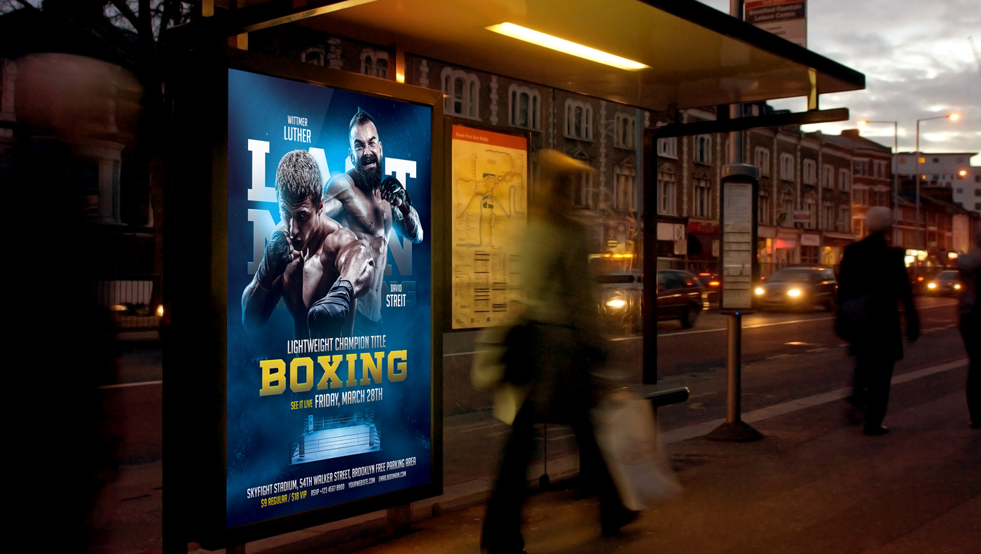 graphicriver flyer template poster template photoshop Boxing MMA fighting sport gym boxing flyer template