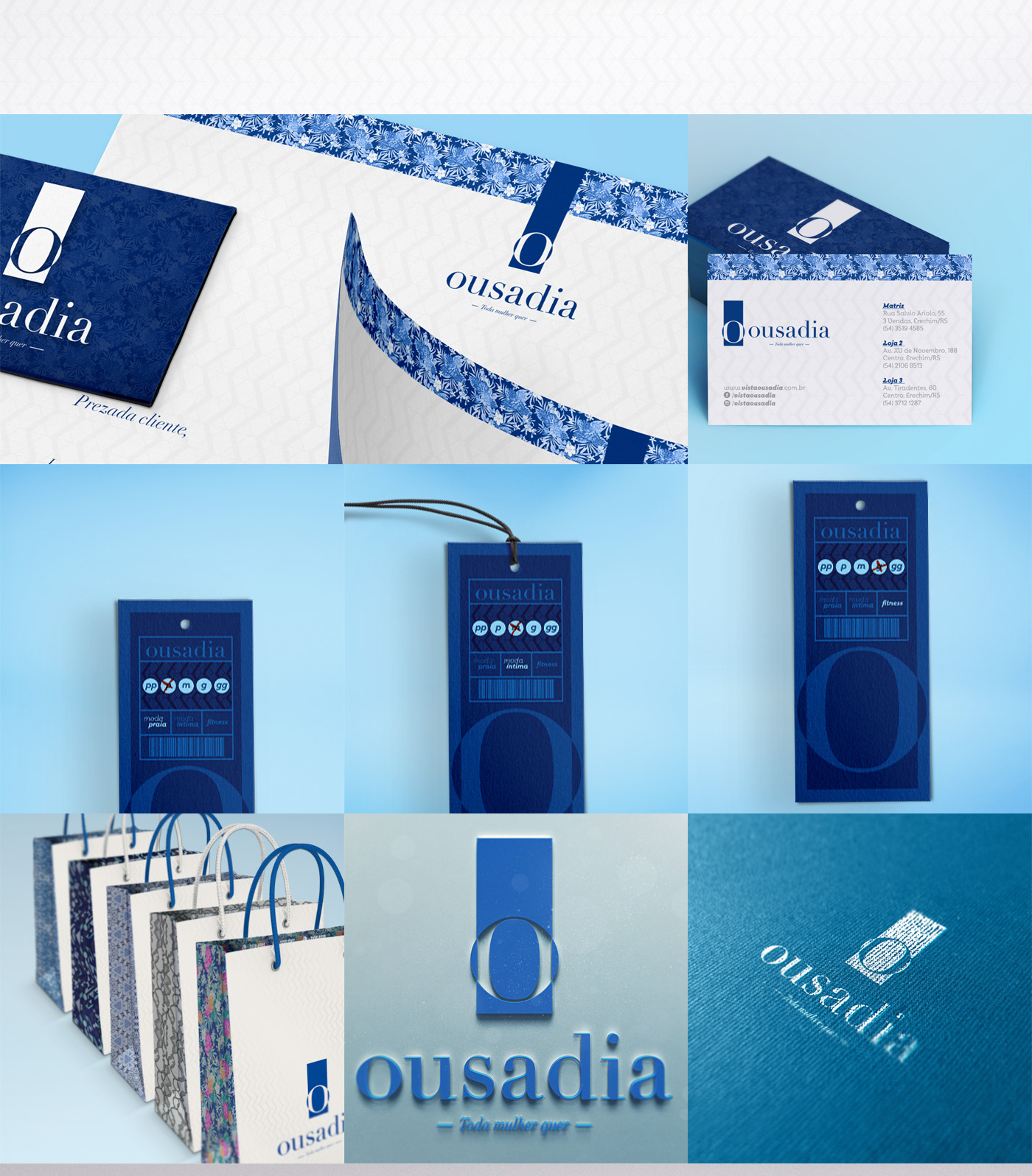 brand marca identidade visual visual identity moda lingerie Logotipo papelaria logo Stationery shopping bag sacola shop new blue
