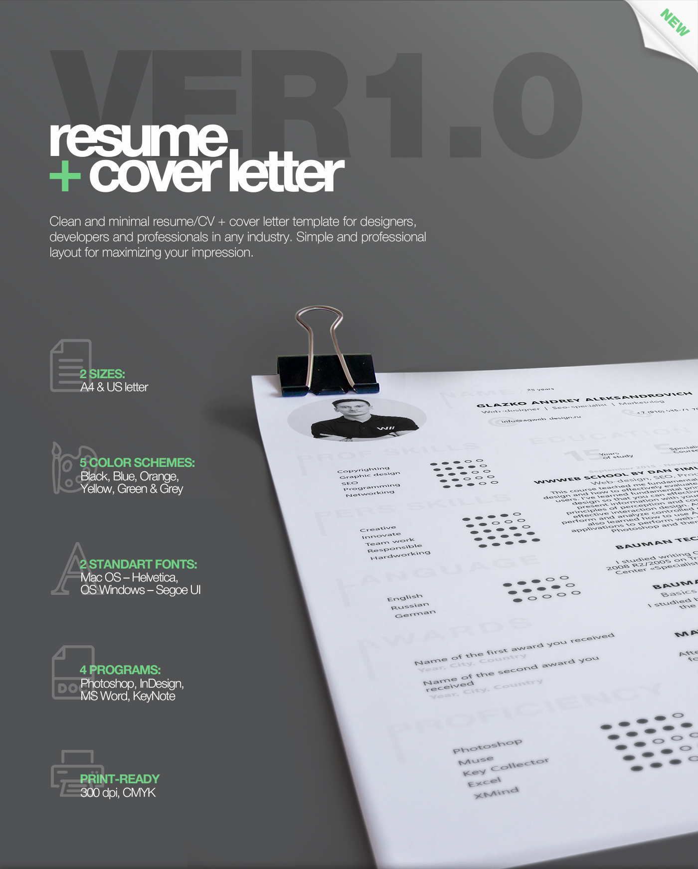 design CV Resume cover letter typography   tamplate web-design