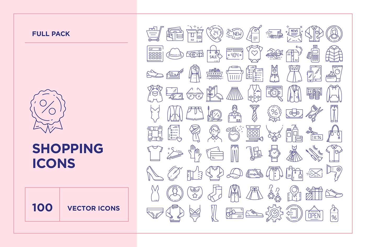 Shopping e-commerce clothes infographic identity Stationery branding  icon set logofolio