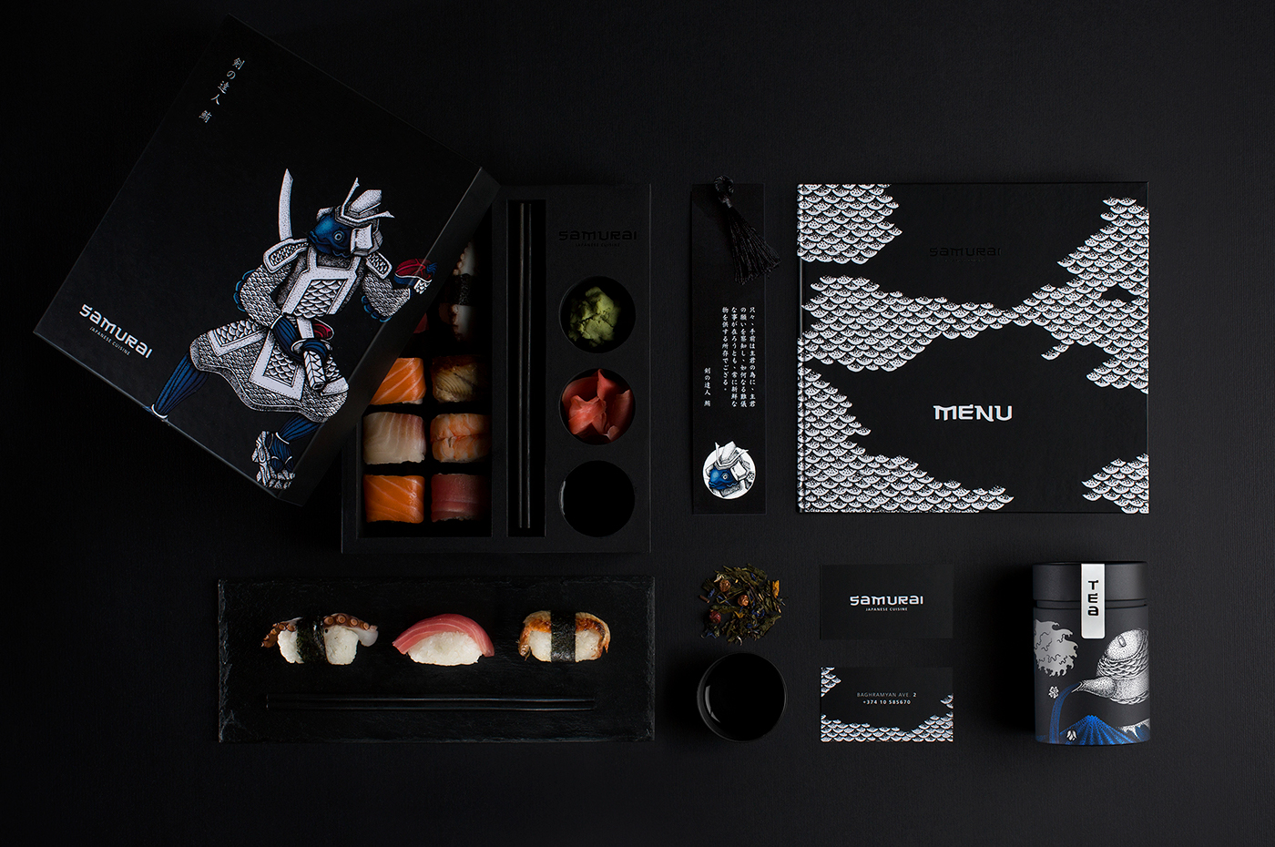 ILLUSTRATION  Packaging branding  Restaurant Branding Sushi samurai asian logo Armenia pentawards