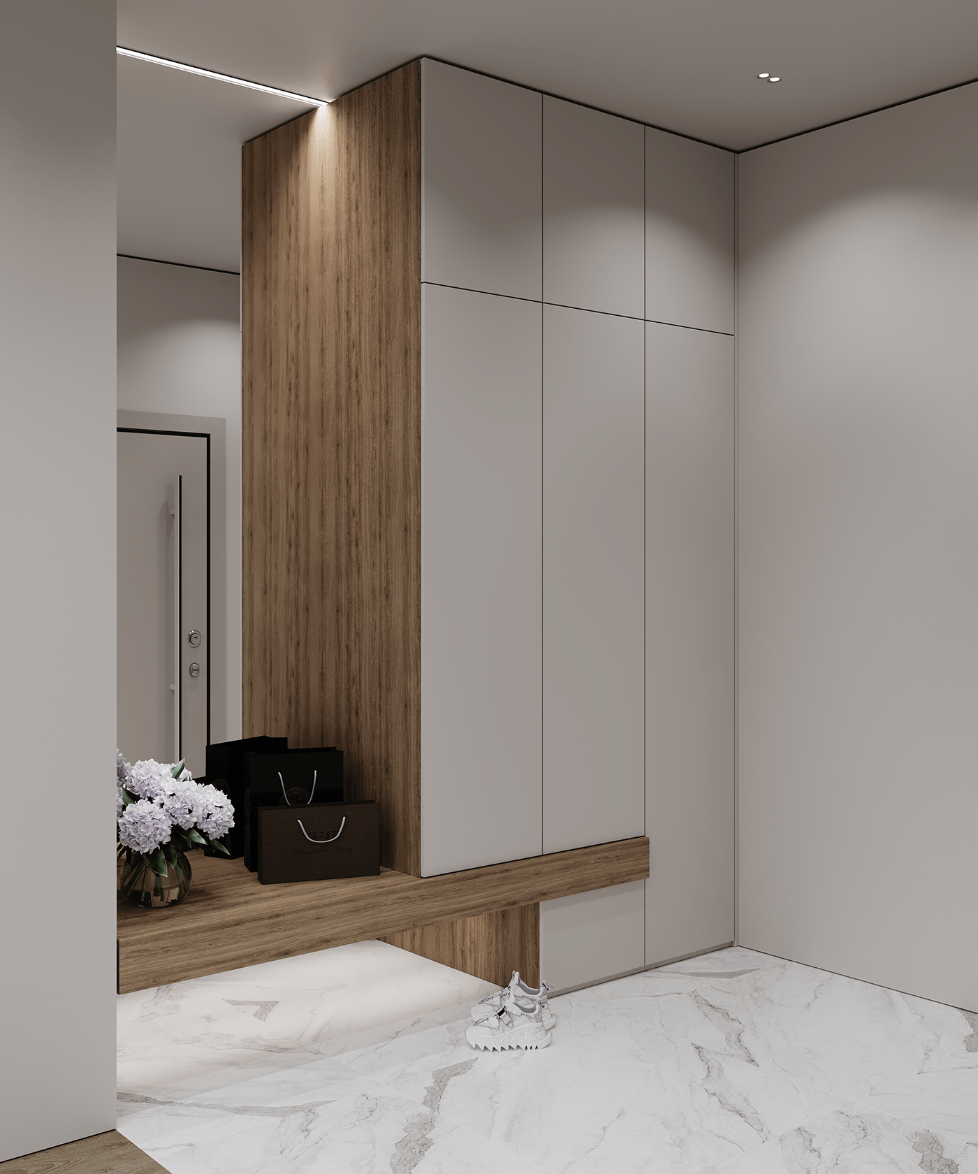 3D 3ds max architecture archviz beige interior corona interior design  kitchen Render visualization